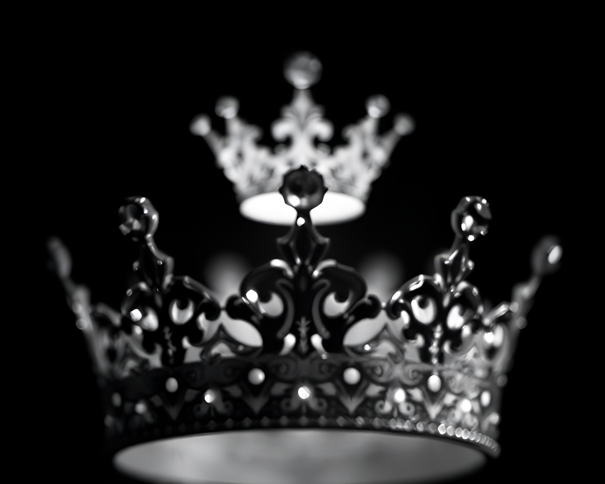 Fractal Glow Crown in Duotone Selective Focus Composition – free AI stock image