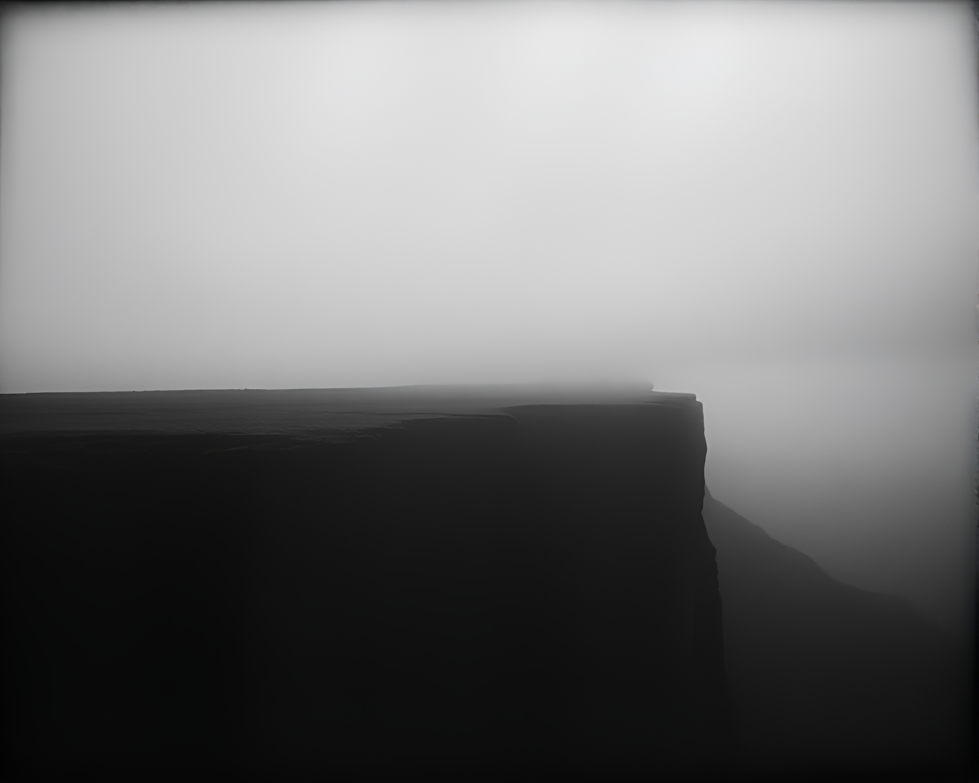 Eerie Cliff Stitched Pattern Noir Landscape – free AI stock image