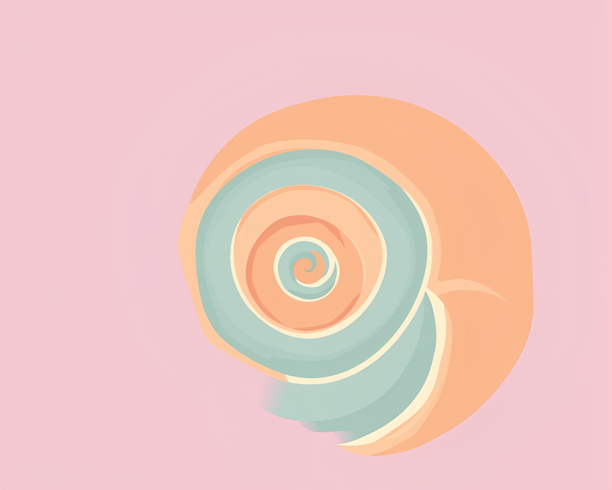 Ethereal Croissant Fibonacci Spiral in Muted Pastels – free AI stock image