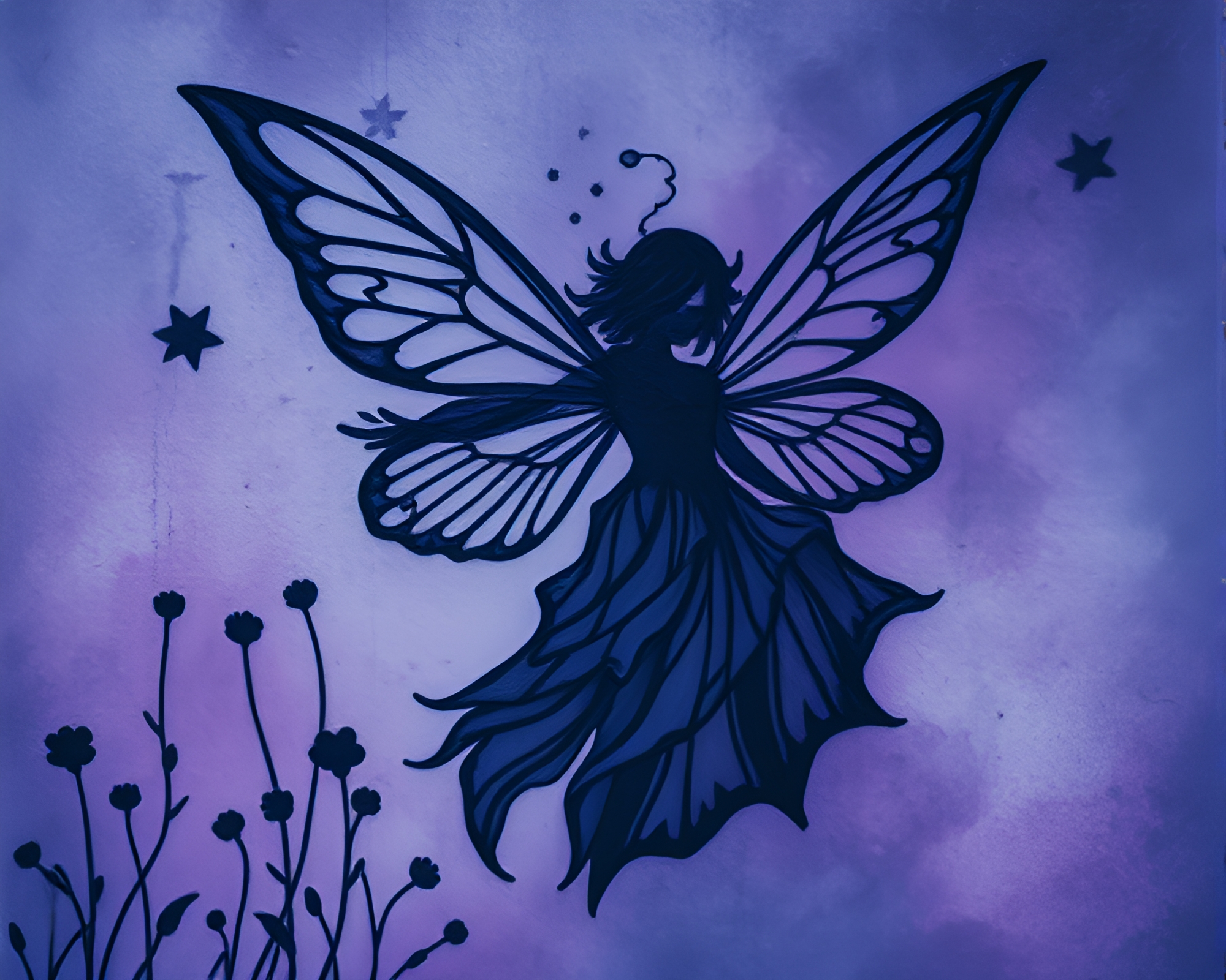 Enchanted Forest: Indigo Mystery Fairy Realm – free AI stock image