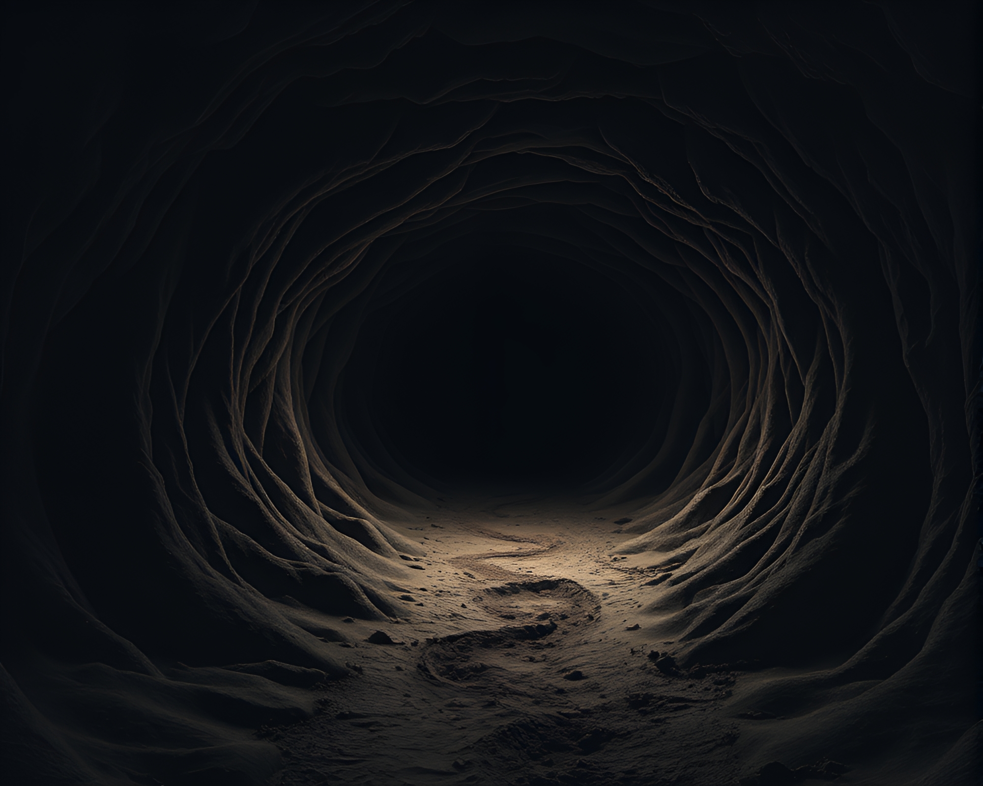 Swirling Vortex Mud Hut Cave Entrance – free AI stock image