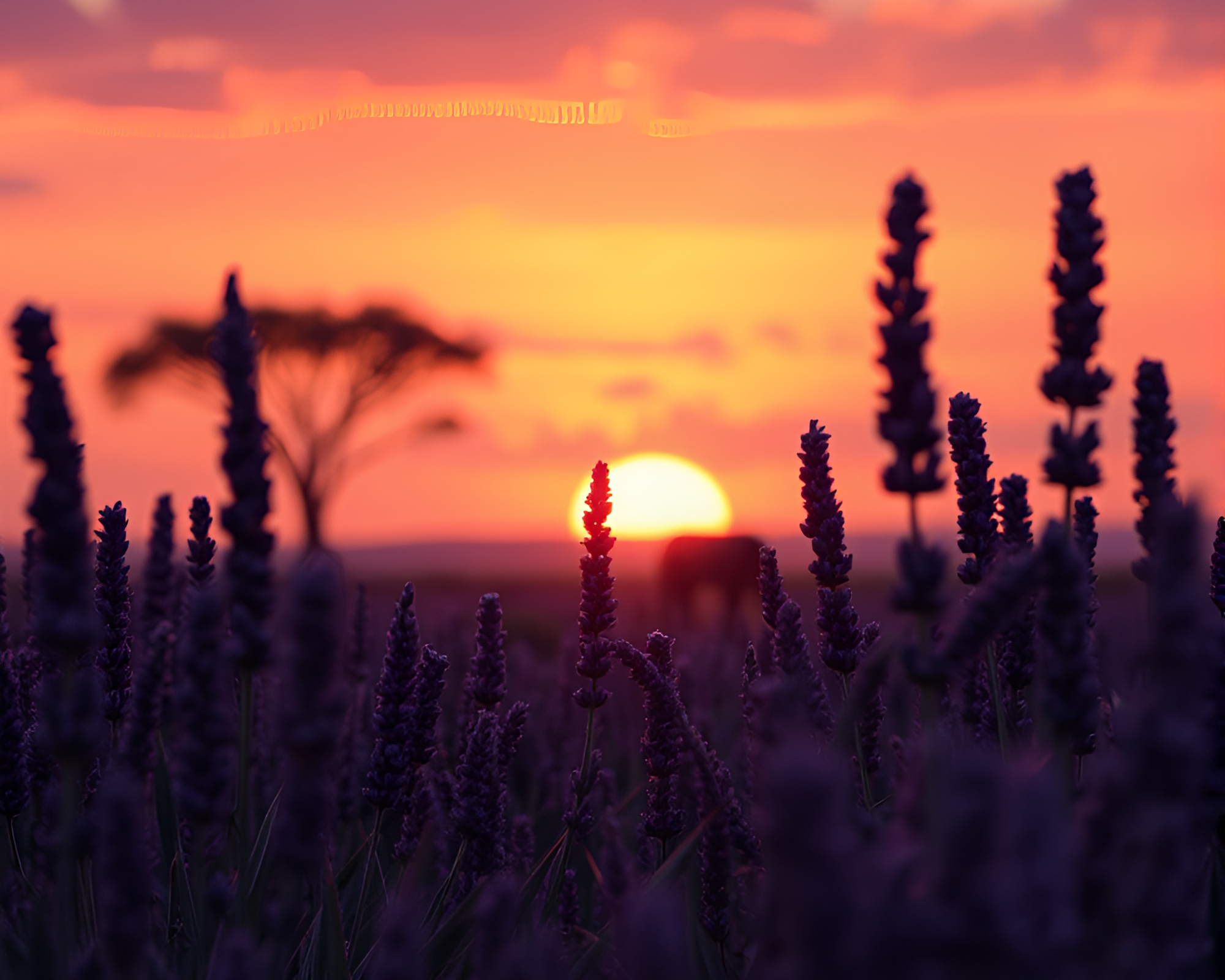 Savanna Sunset: Cel-Shaded Extreme Close-Up – free AI stock image