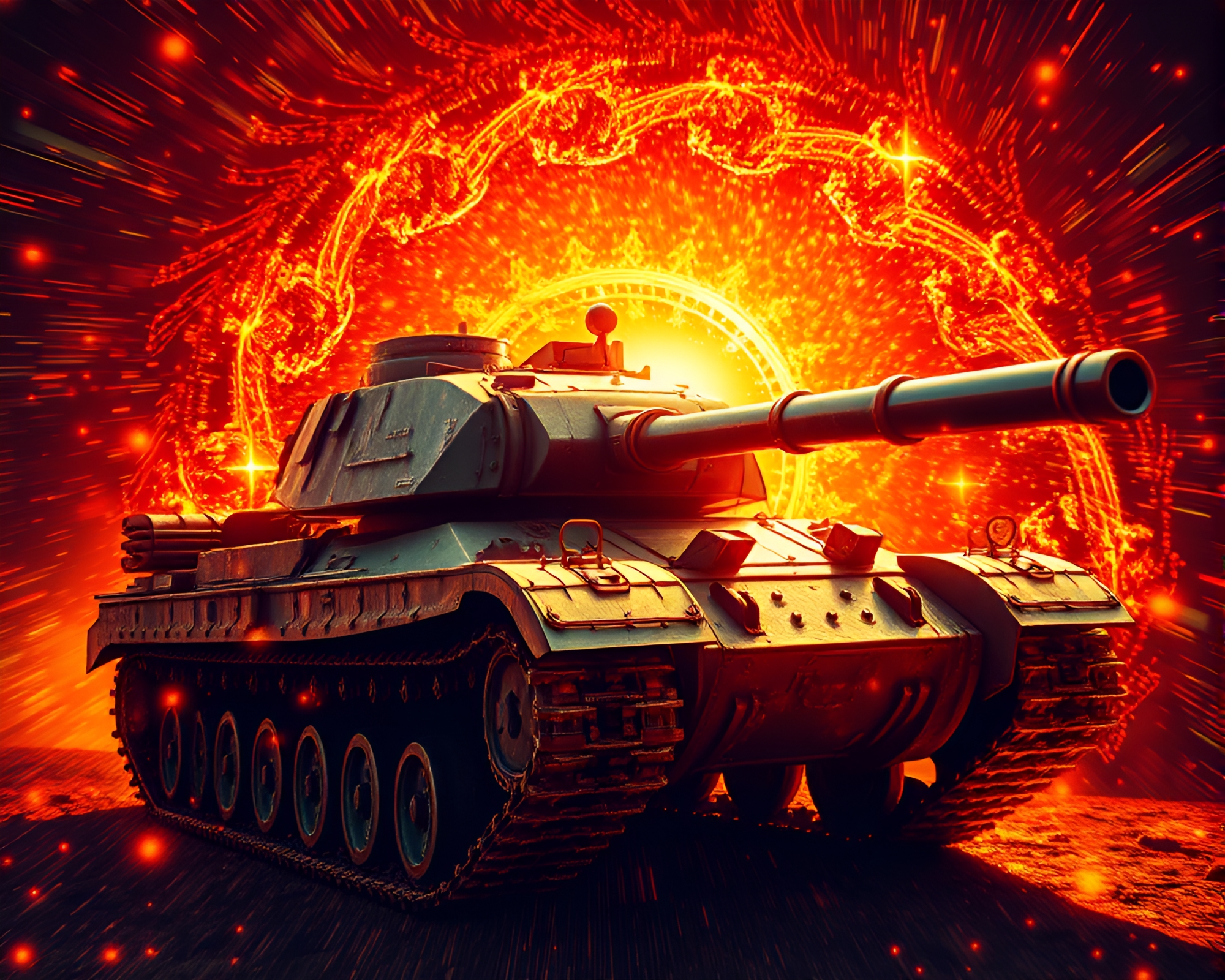 AI-Generated Fibonacci Spiral Armored Tank In Brightness – free AI stock image