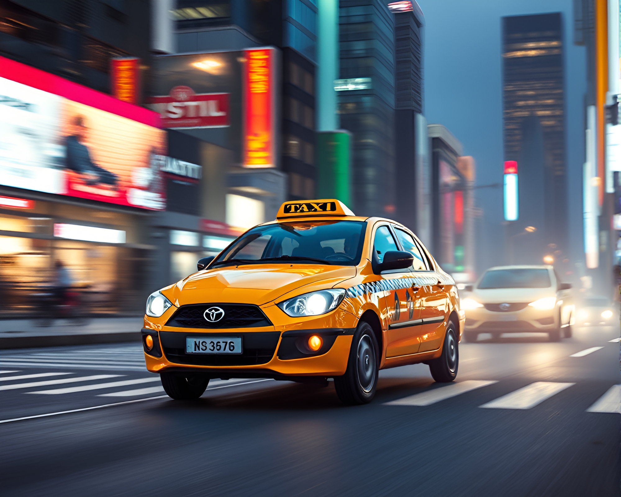 Hyper-Saturated Hover Taxi in Natural Light – free AI stock image