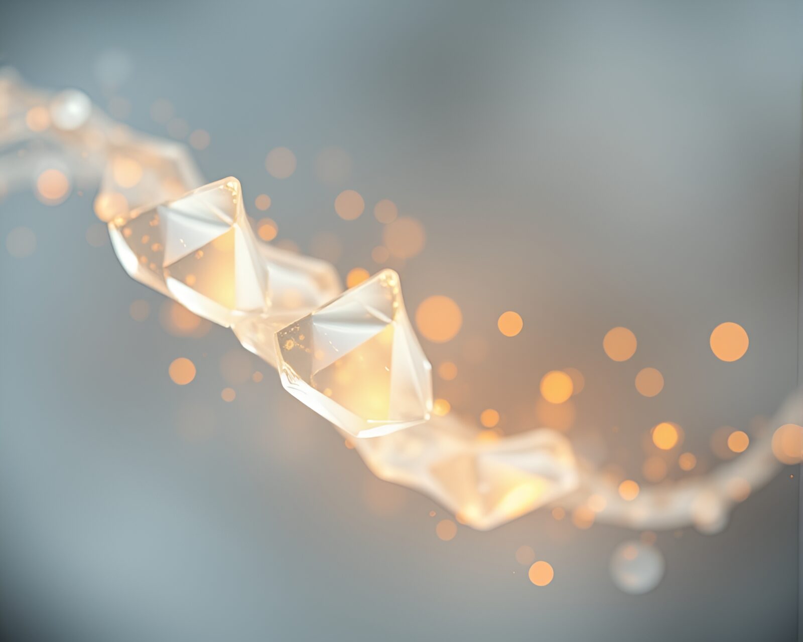 Selective focus on floating crystal in off-white light