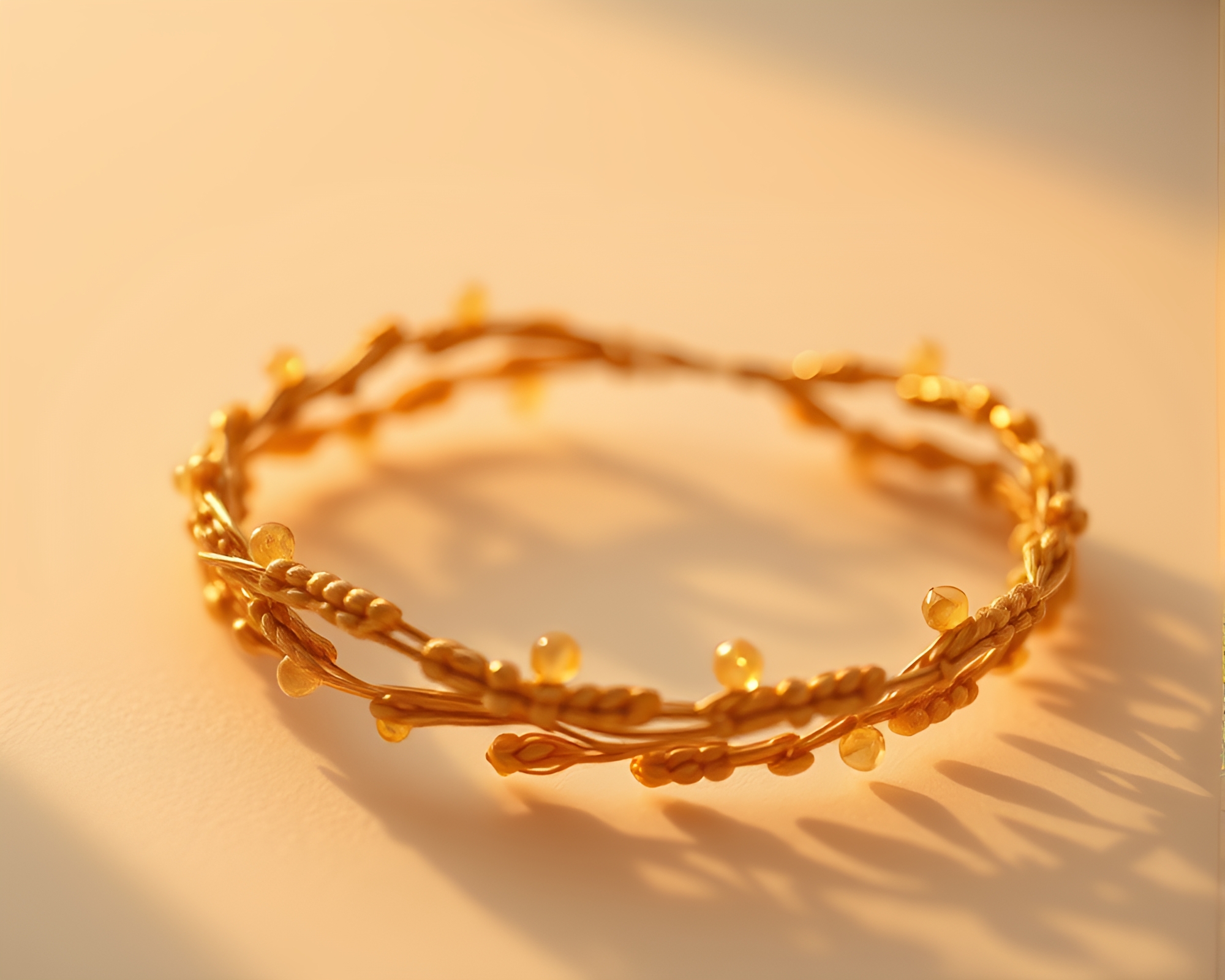 Ethereal Bracelet Reflections in Cool Dawn Light – free AI stock image