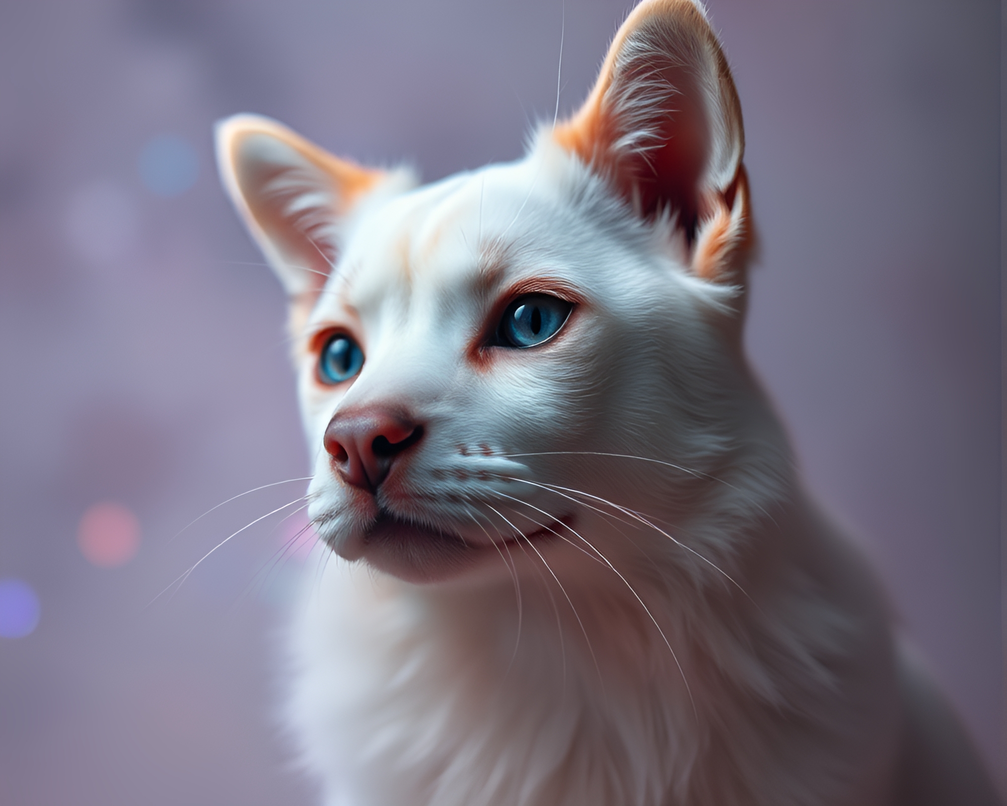 Foggy Holographic Pet Embraced by Acid Wash Glow – free AI stock image