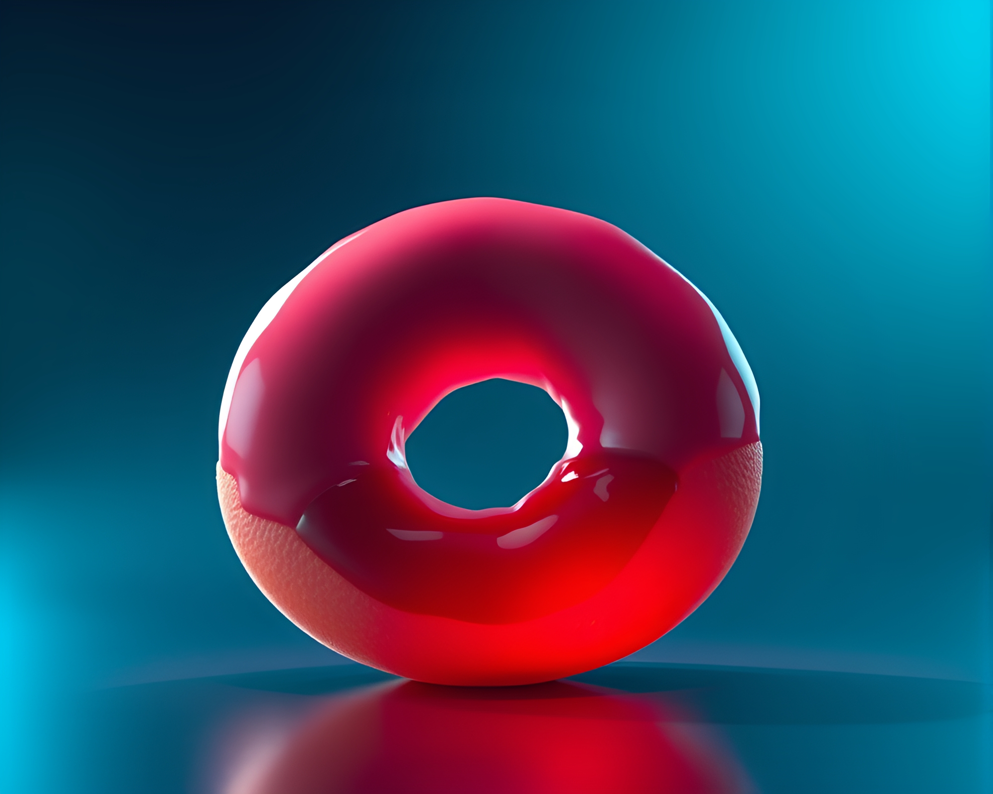 Futuristic Spotlight on Jelly-Filled Doughnut Minimalism – free AI stock image