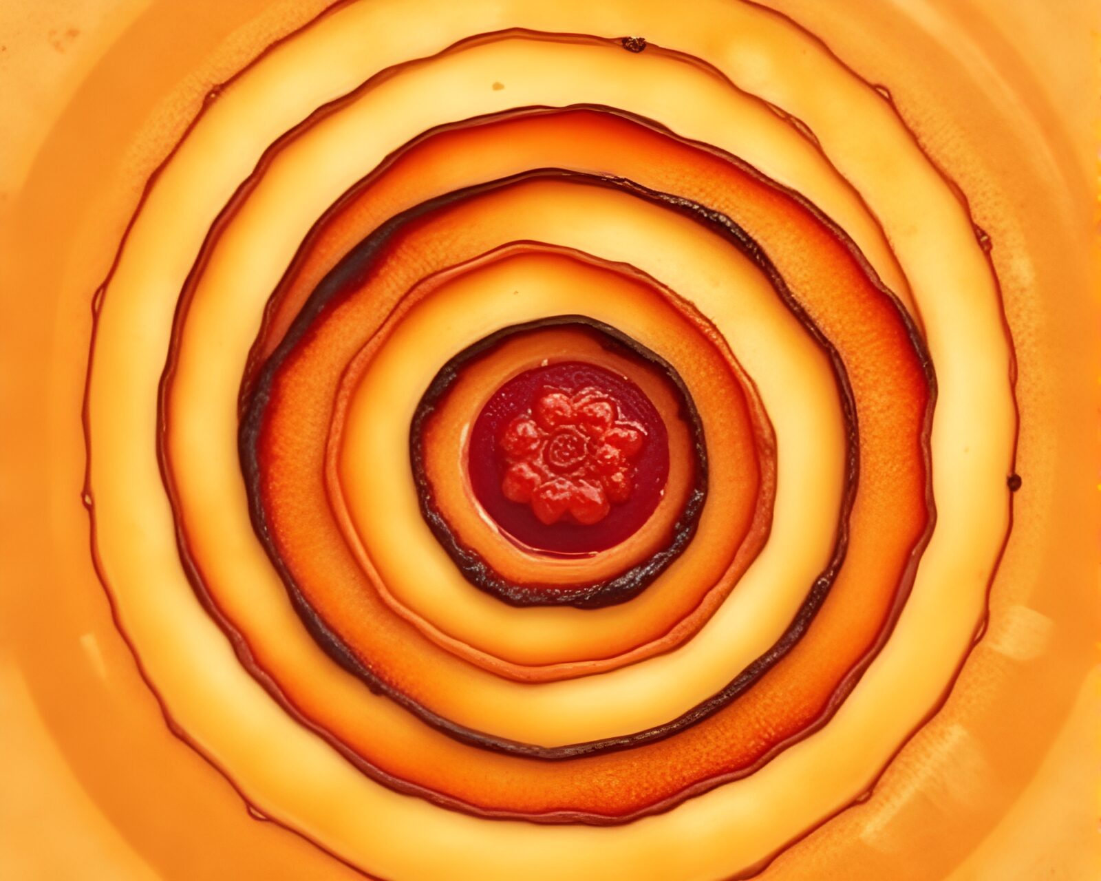 Concentric circles of fruit atop a delicious tart pastry