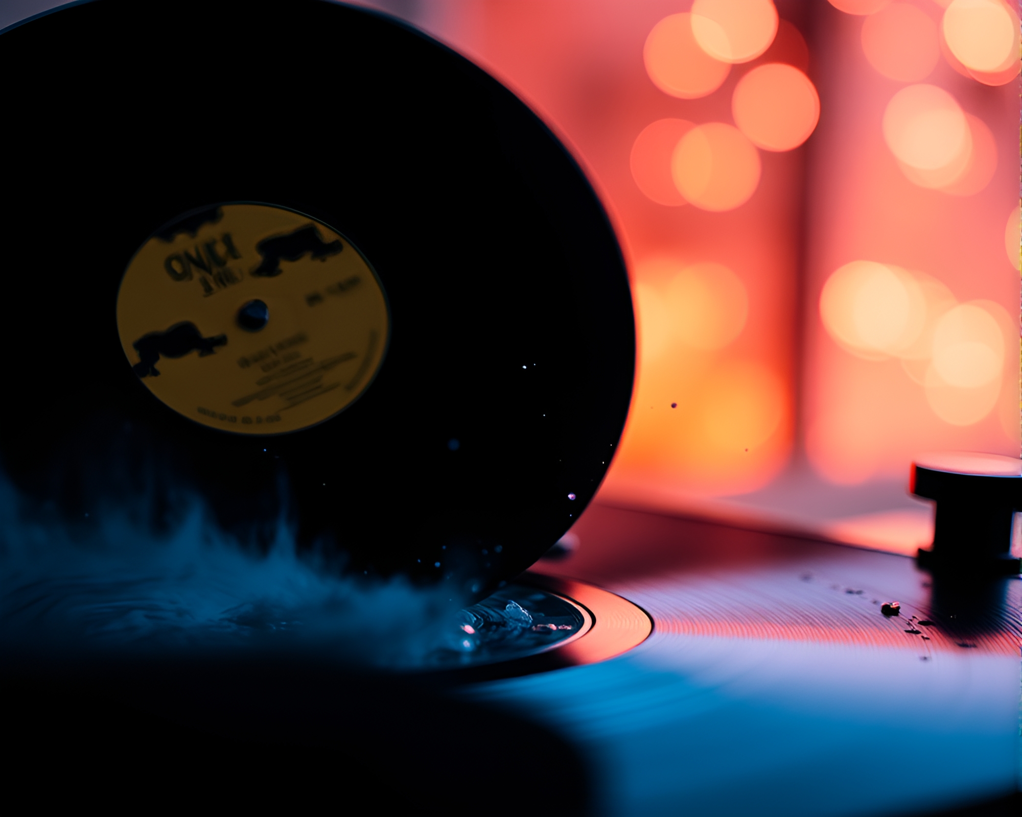 Musical Ink Splashes in Cool Dawn Light – free AI stock image