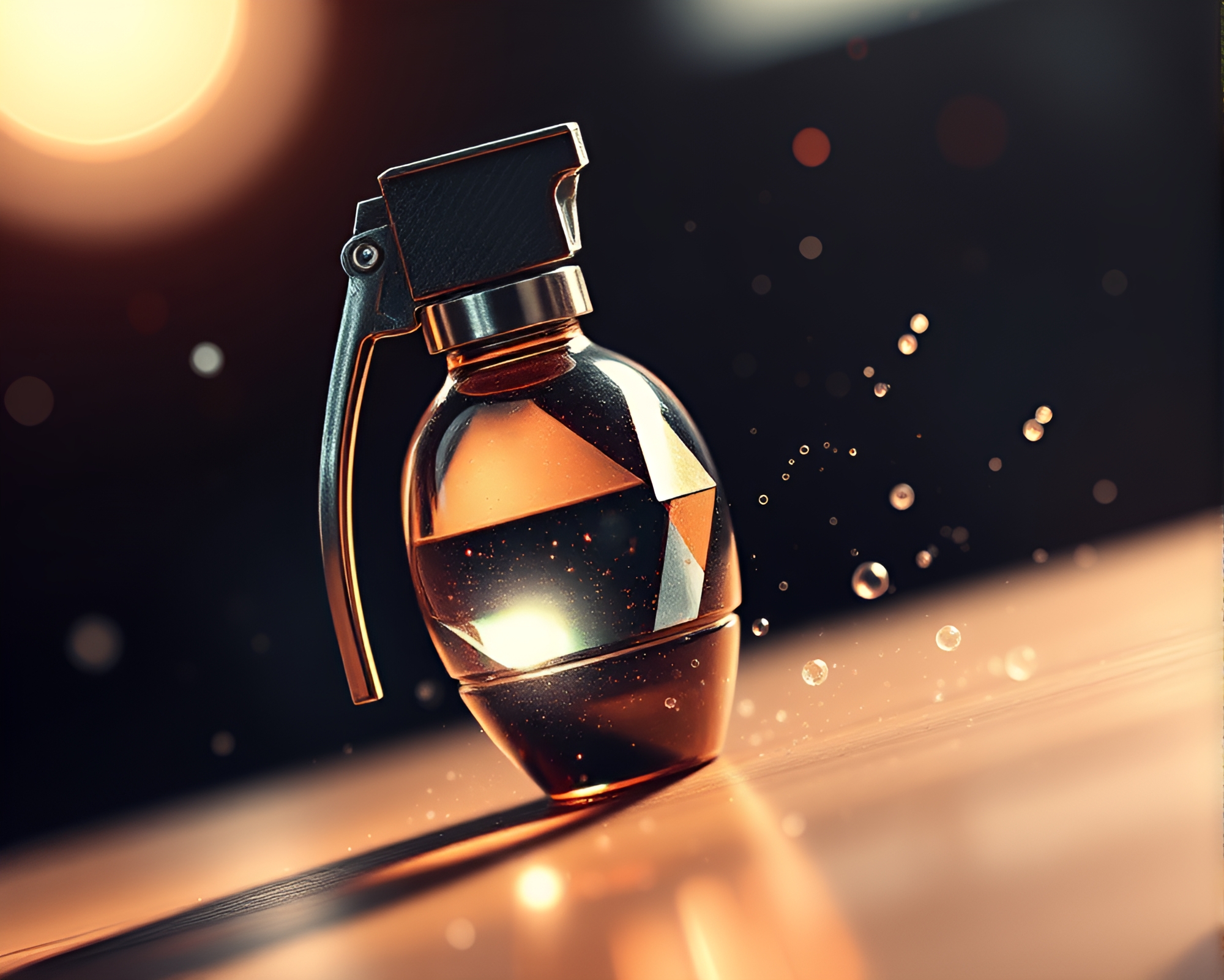 Antimatter Grenade Prism Refraction Technical Illustration – free AI stock image