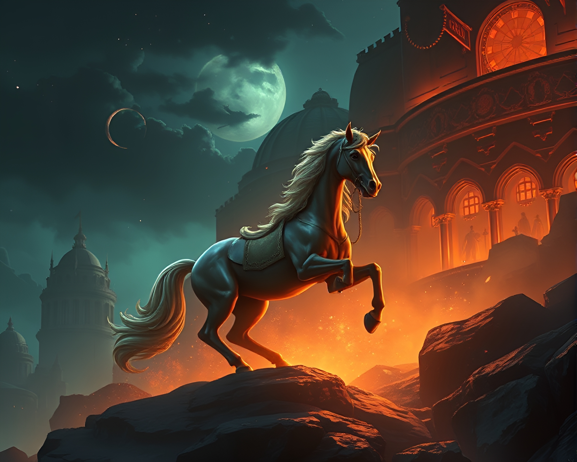 Centaur Spotlight in Opera-House Glow – free AI stock image