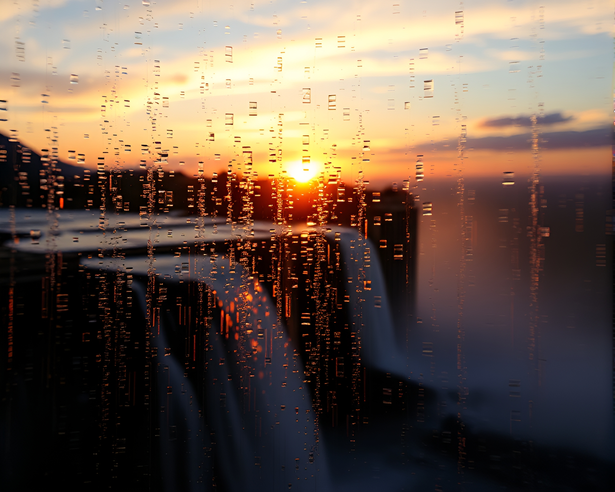 Melting Waterfall at Golden Hour: A Surreal GAN Art – free AI stock image