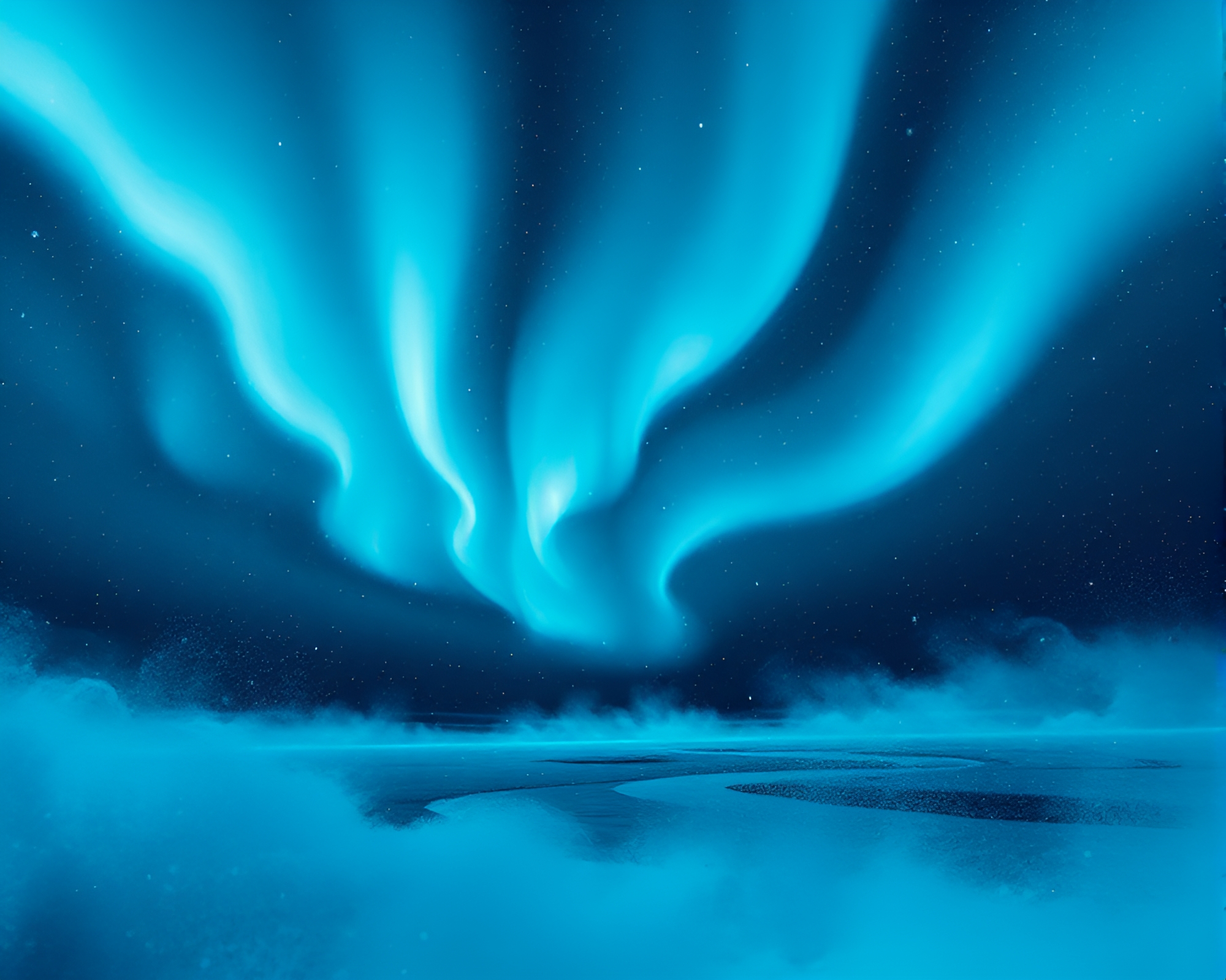 Cyberpunk Aurora: Monochrome Dust Particles – free AI stock image
