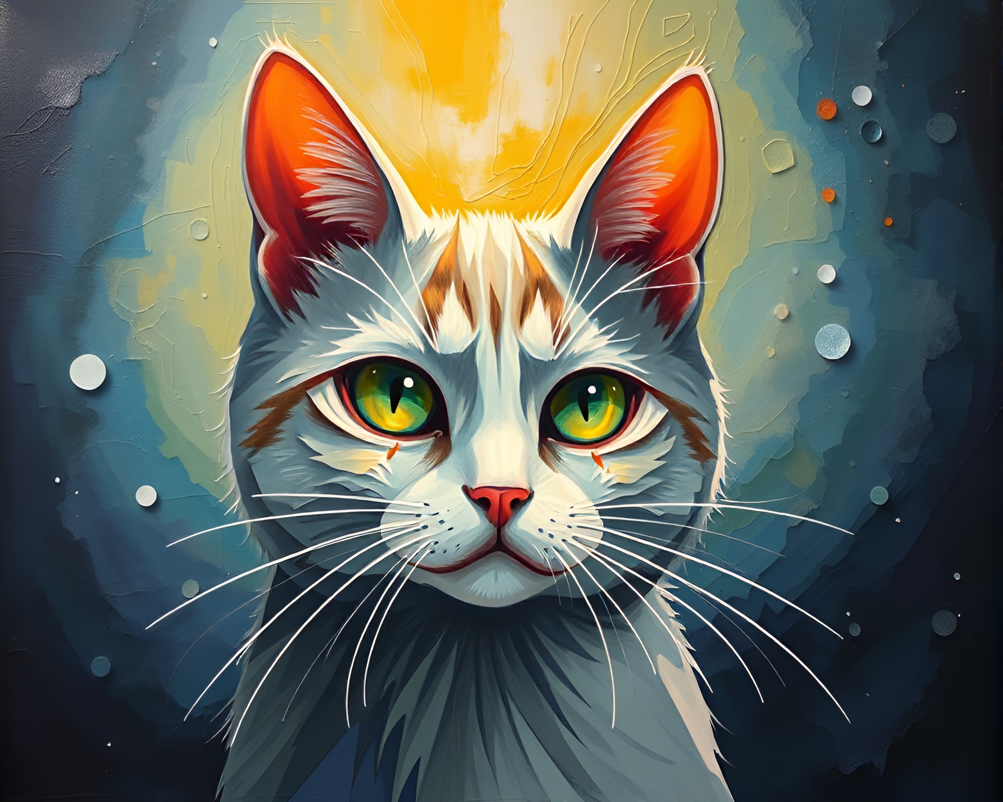 Schrodinger’s Cat Emerges from Torn Paper World – free AI stock image