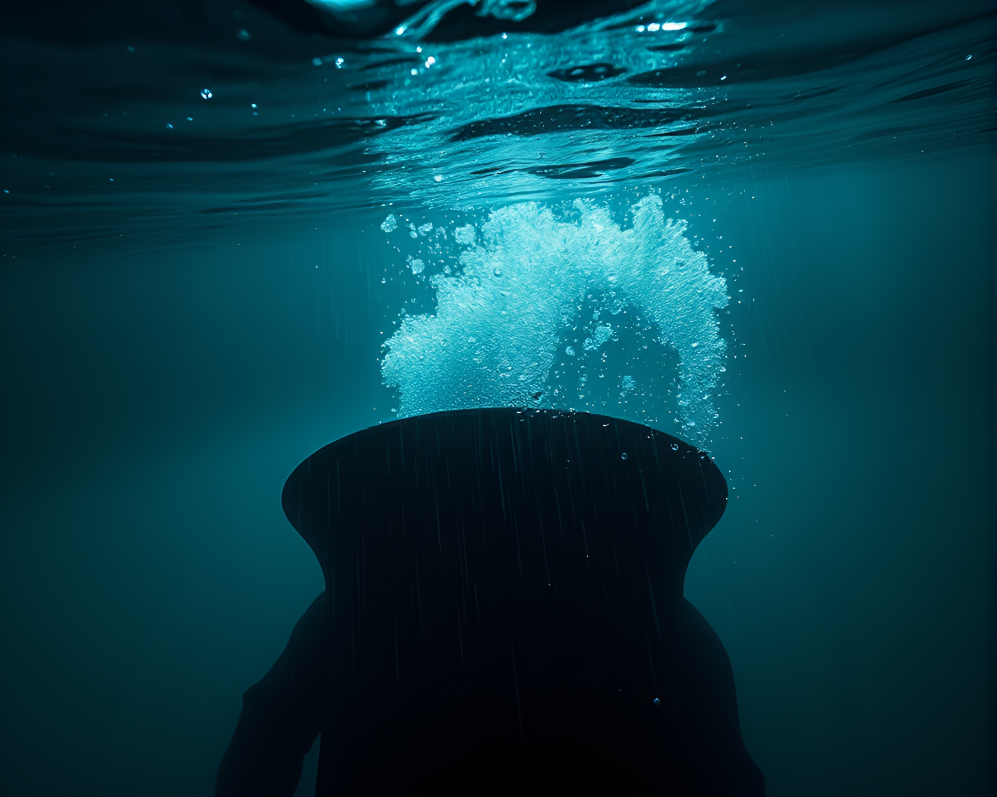 Glimmering Metallic Submersible in Noir Lighting – free AI stock image