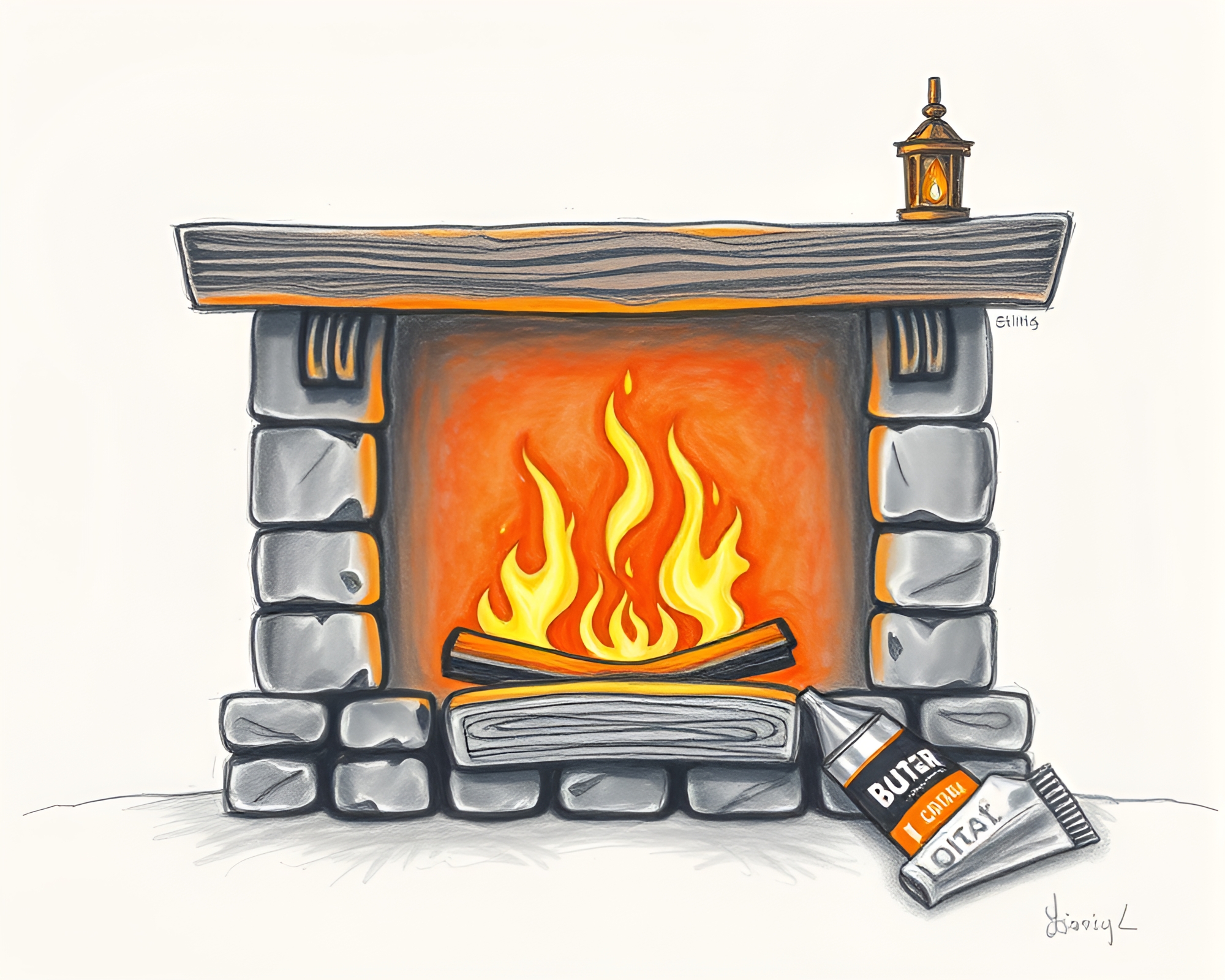 Fiber Optics Enhanced Runic Magic by Fireplace Light – free AI stock image