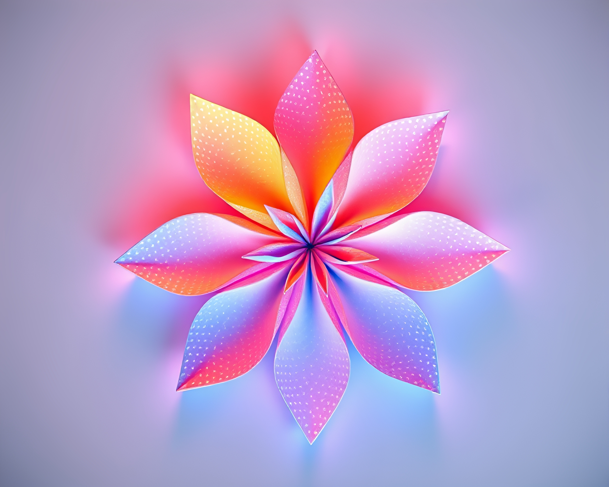 Pastel Origami Flower in Overexposed Brightness – free AI stock image