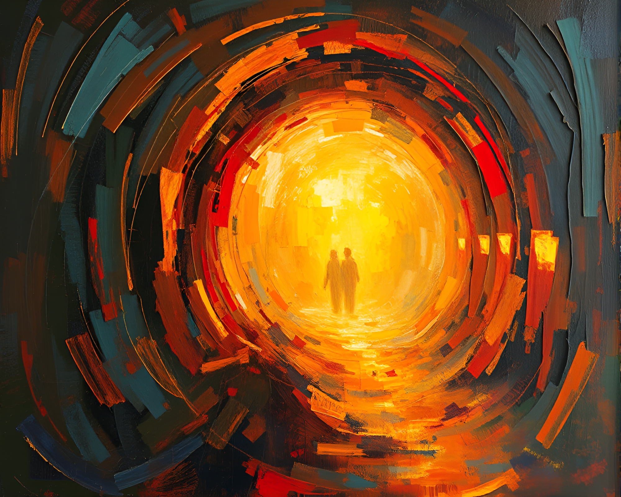 Glass Tunnel in Afternoon Warmth with Scratch Texture – free AI stock image