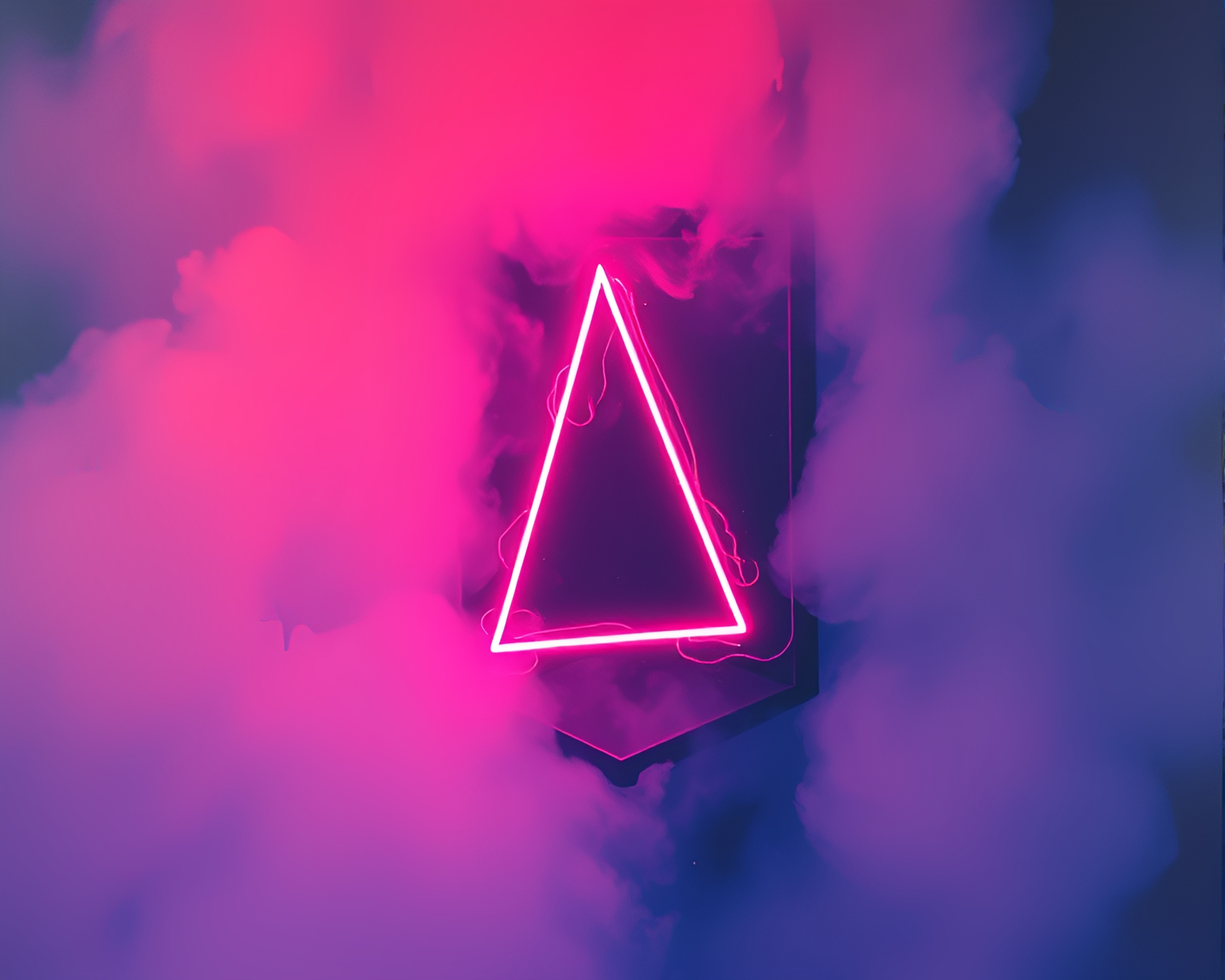 Neon Prism Refraction in Acrylic Fog Painting – free AI stock image