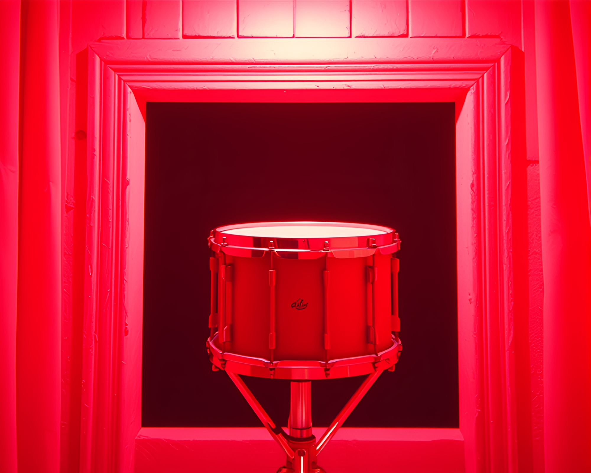 3D Infrared Drum Framing Composition – free AI stock image