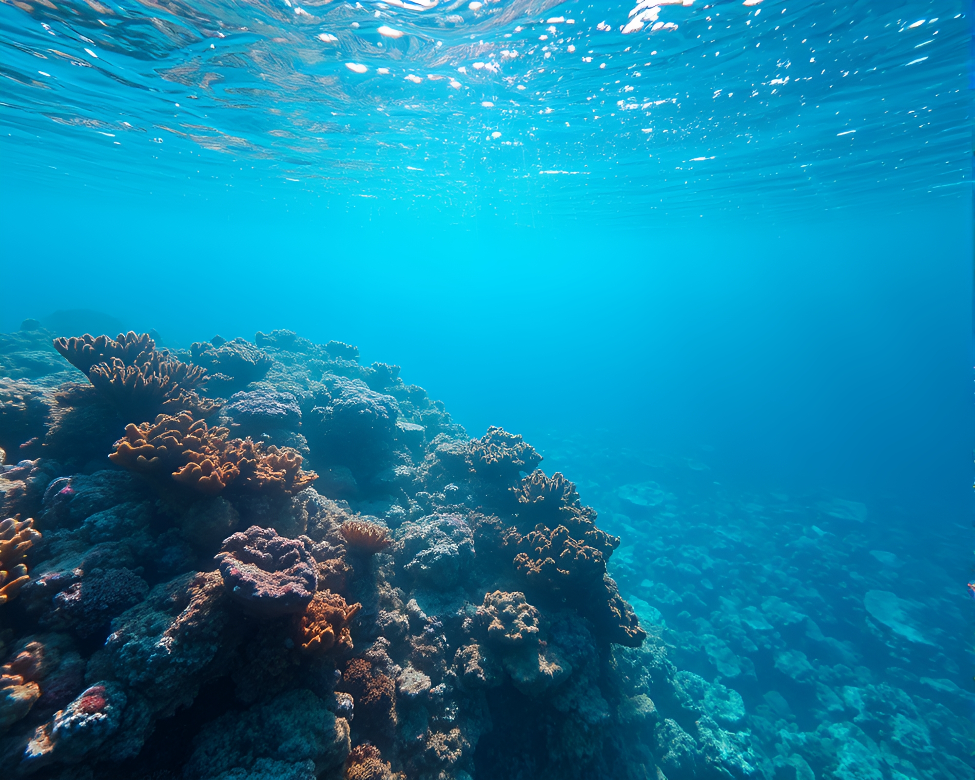 Coral Reef Fantasia: Water Distortions in Dreamy Haze – free AI stock image