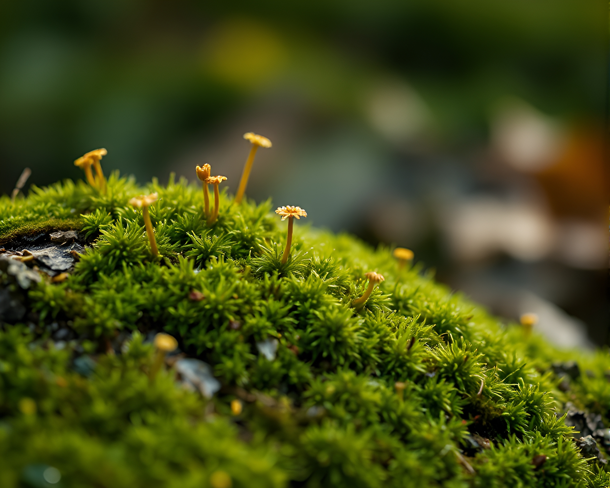 Enchanting Baguette Moss Garden Vignette – free AI stock image