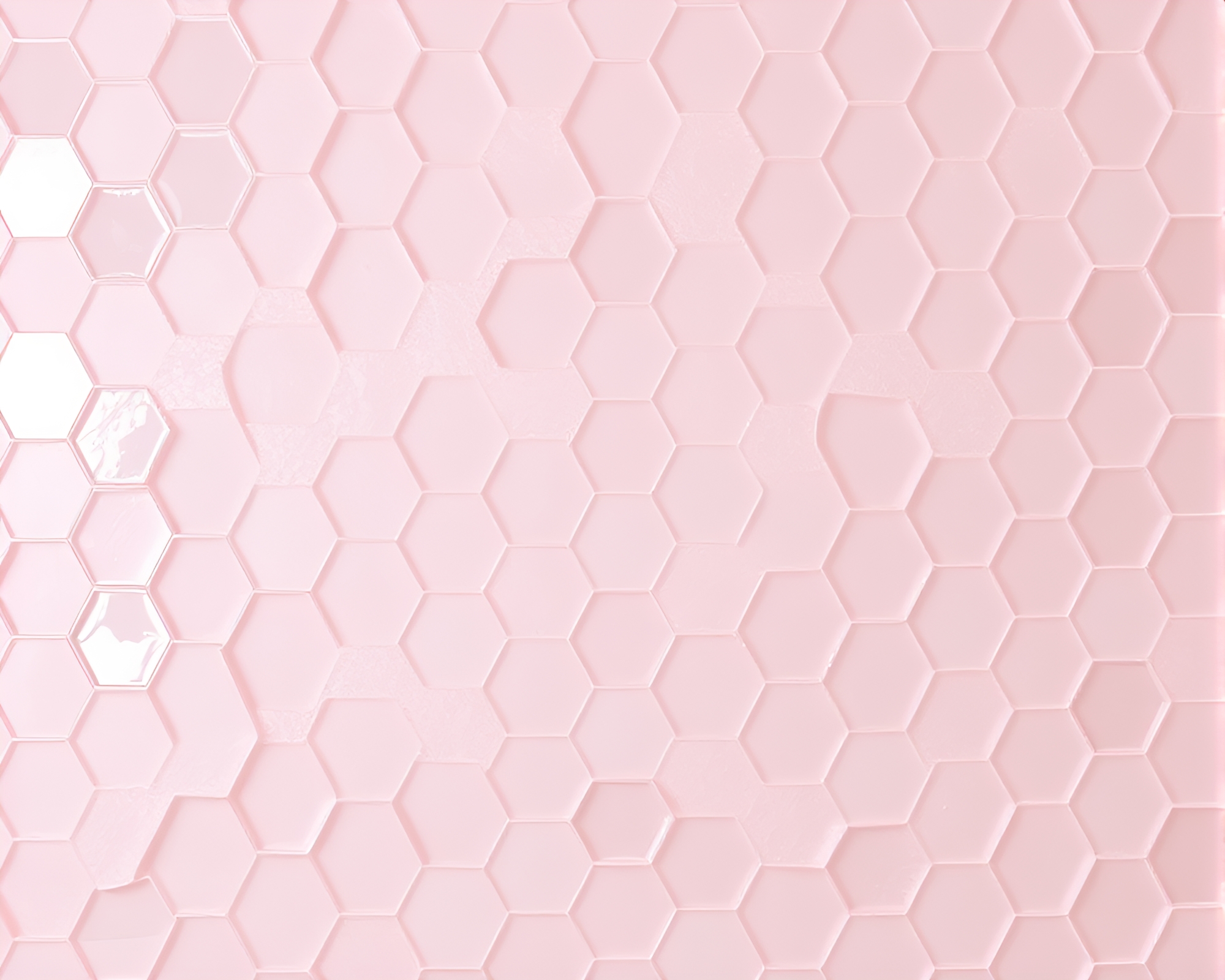 Hexagonal Glacier Wireframe: Blush Pink Softness – free AI stock image