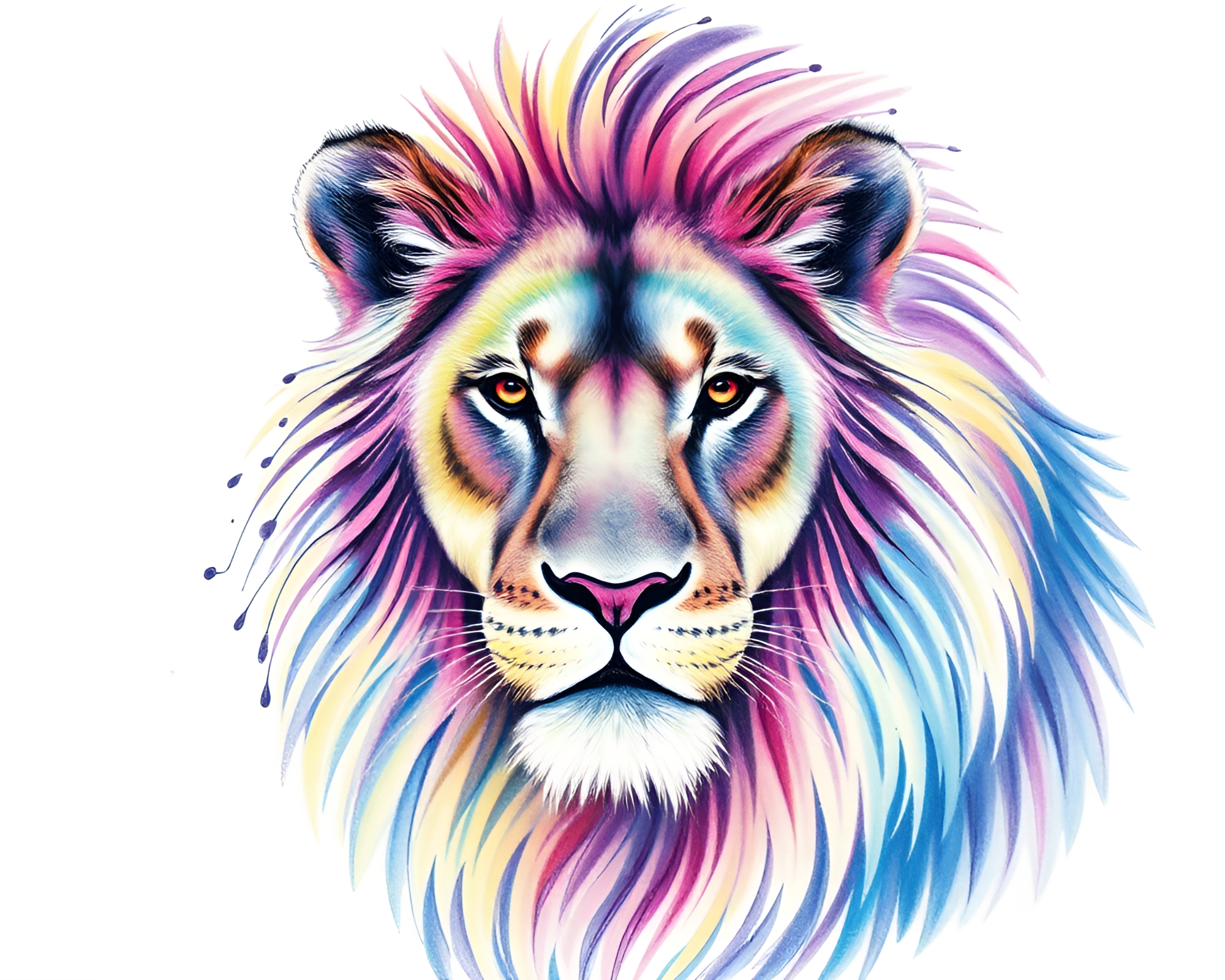 Lion’s Pride in Pastel Fingerprint Swirls – free AI stock image