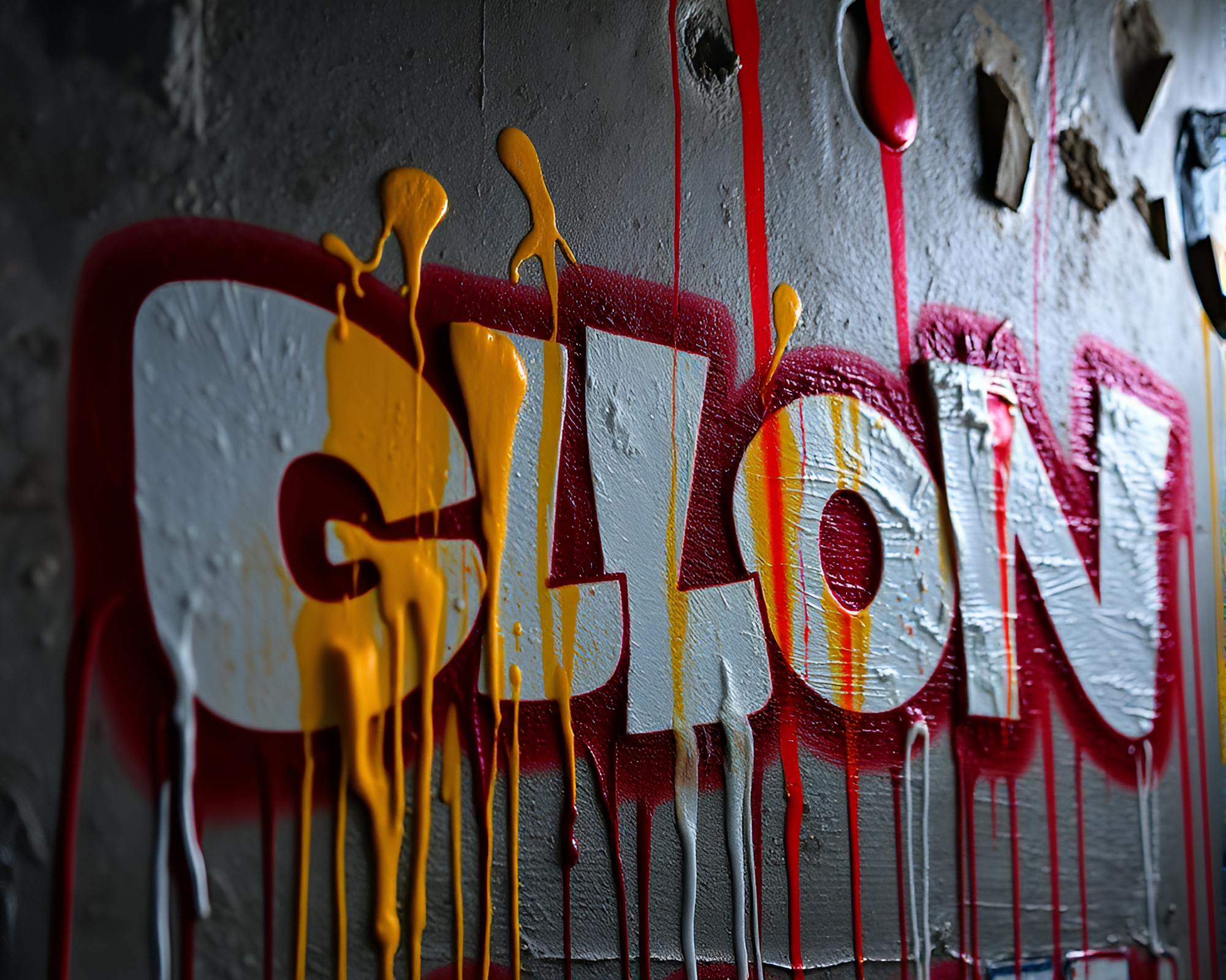 Glacier Graffiti: Spray Paint Drips in Softbox Light – free AI stock image