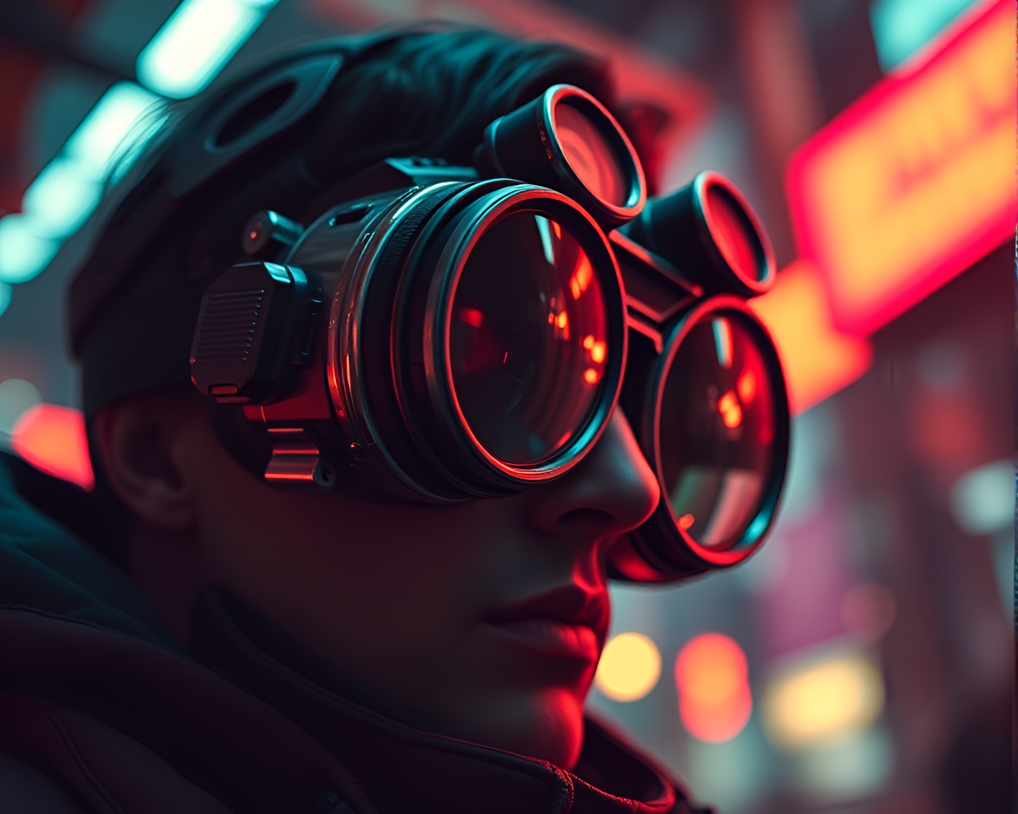 Steampunk Goggles Tilted in 8-bit Ambiance – free AI stock image