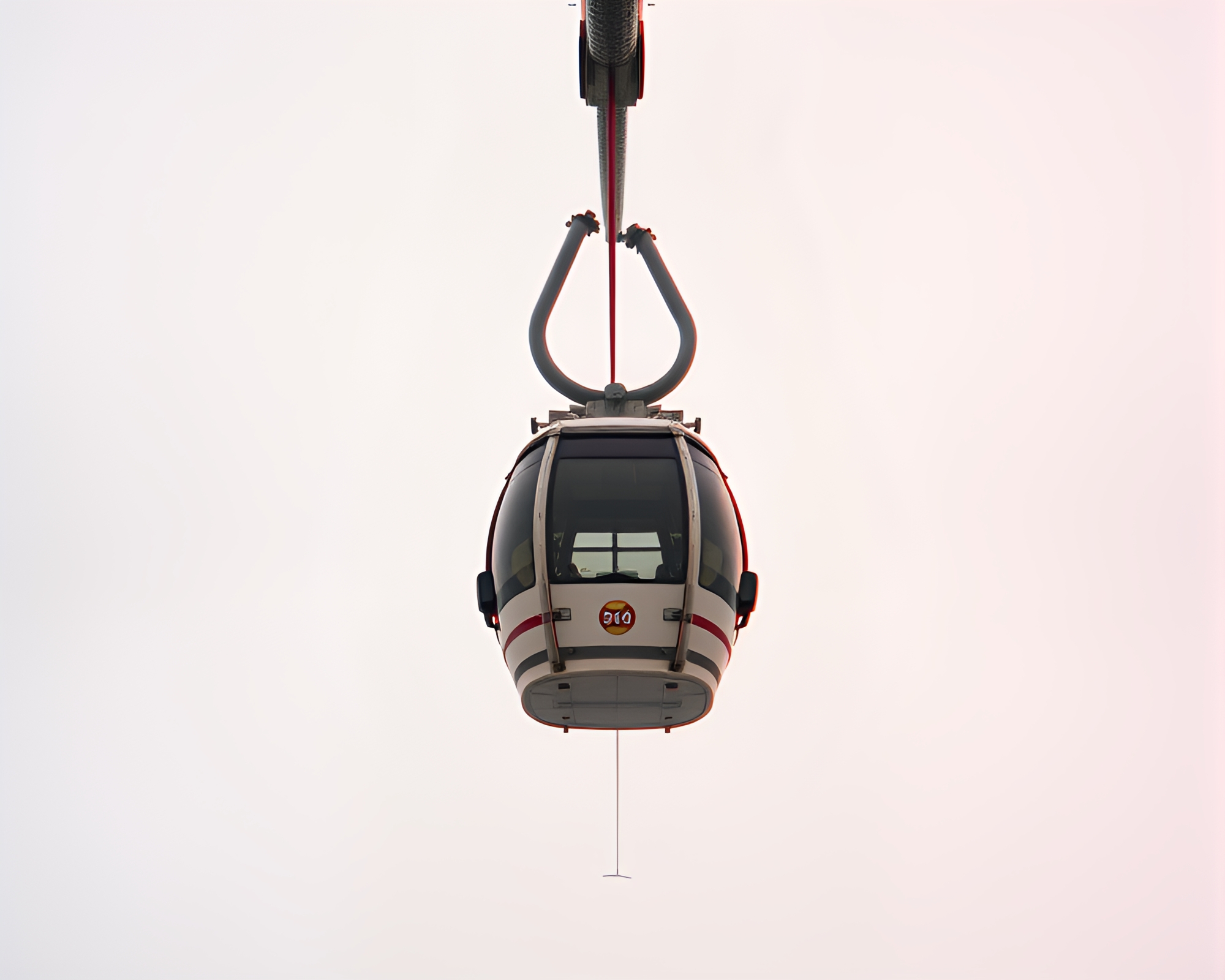 Symmetrical Anaglyph 3D Gondola Lift in Earth Tones – free AI stock image