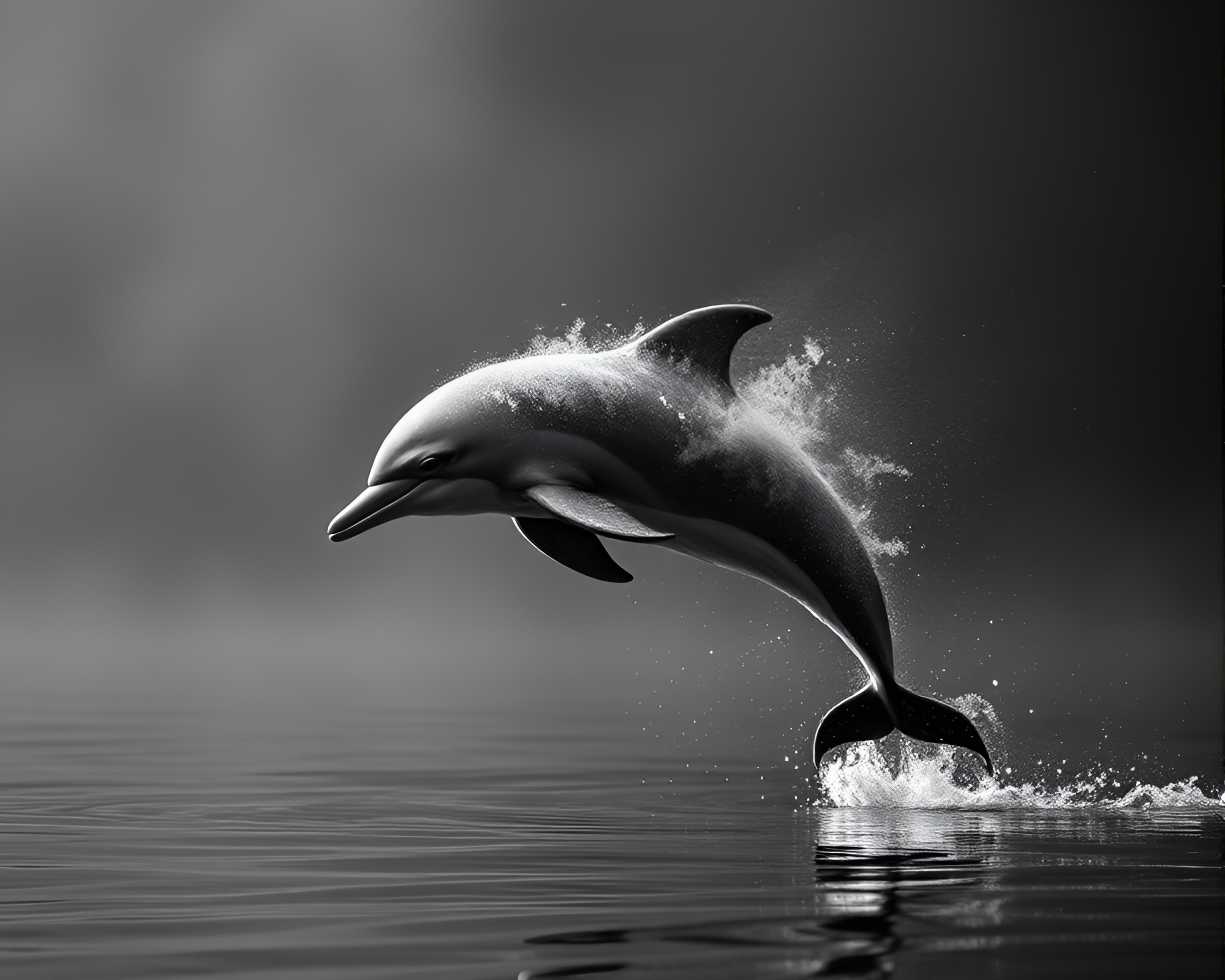 Feather Dusting Amazon River Dolphin in Graphite Gray CGI Render – free AI stock image