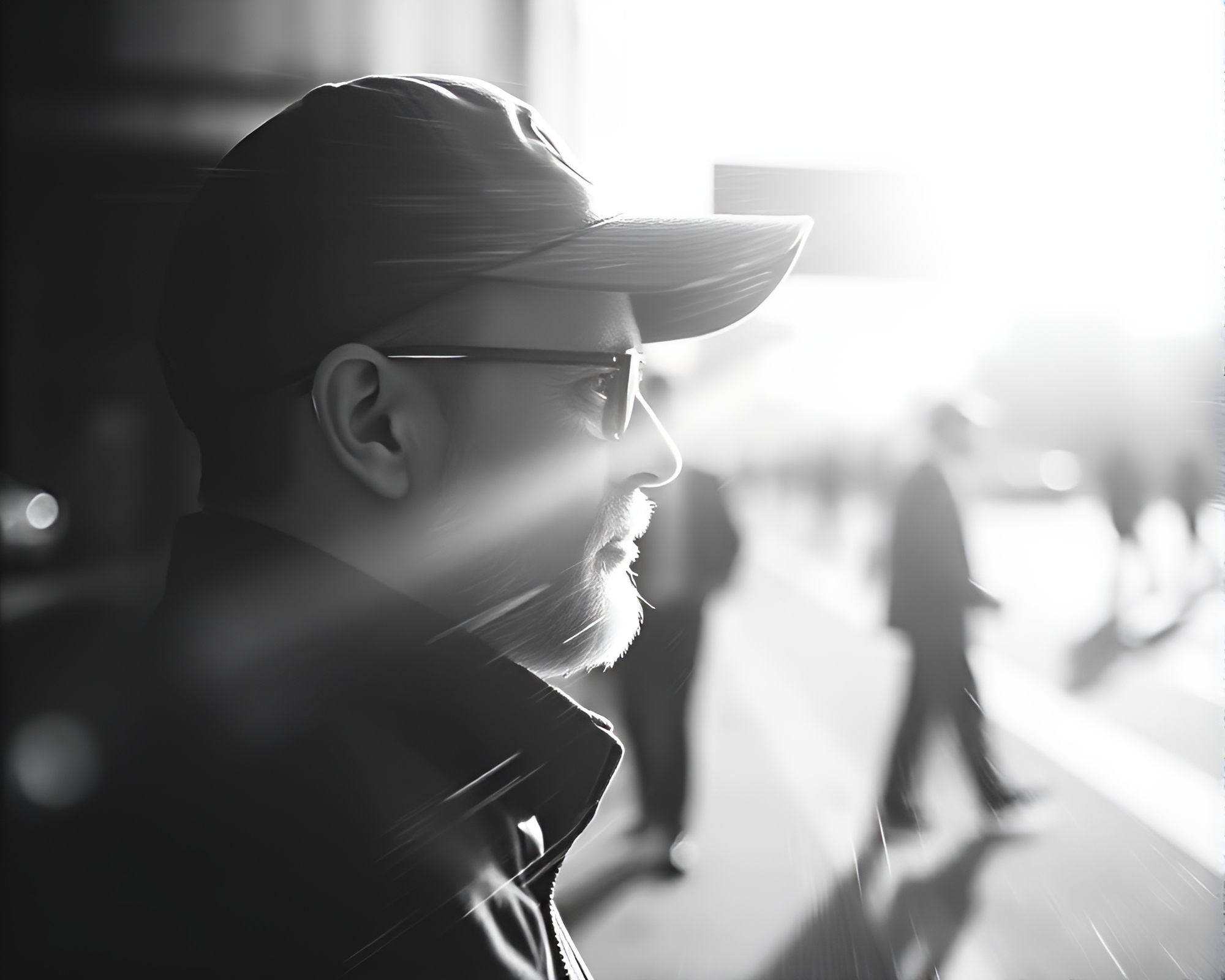 Ethereal Time Traveler in Bright Telephoto Composition – free AI stock image