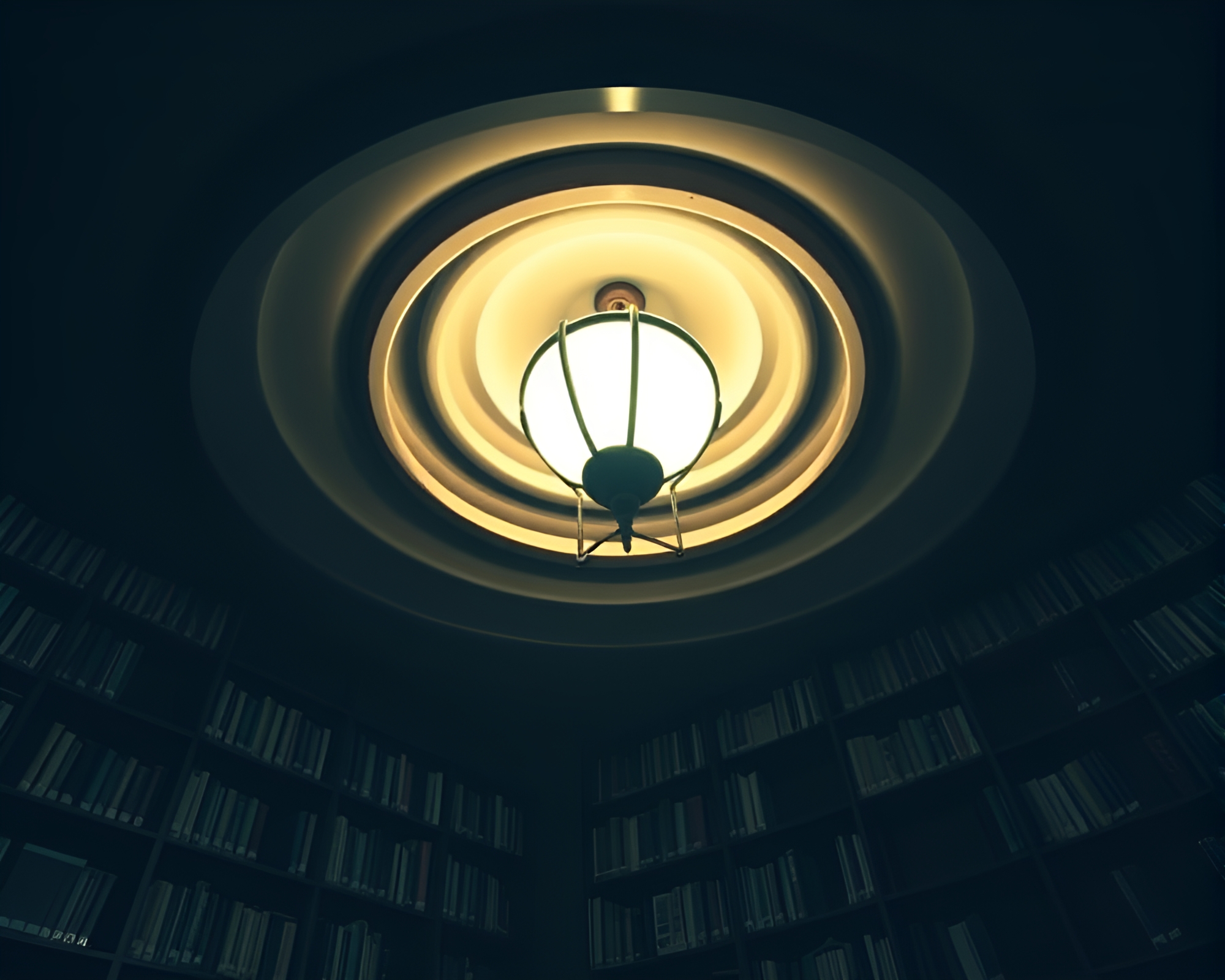 Virtual Reality Hub in Noir Library Light – free AI stock image