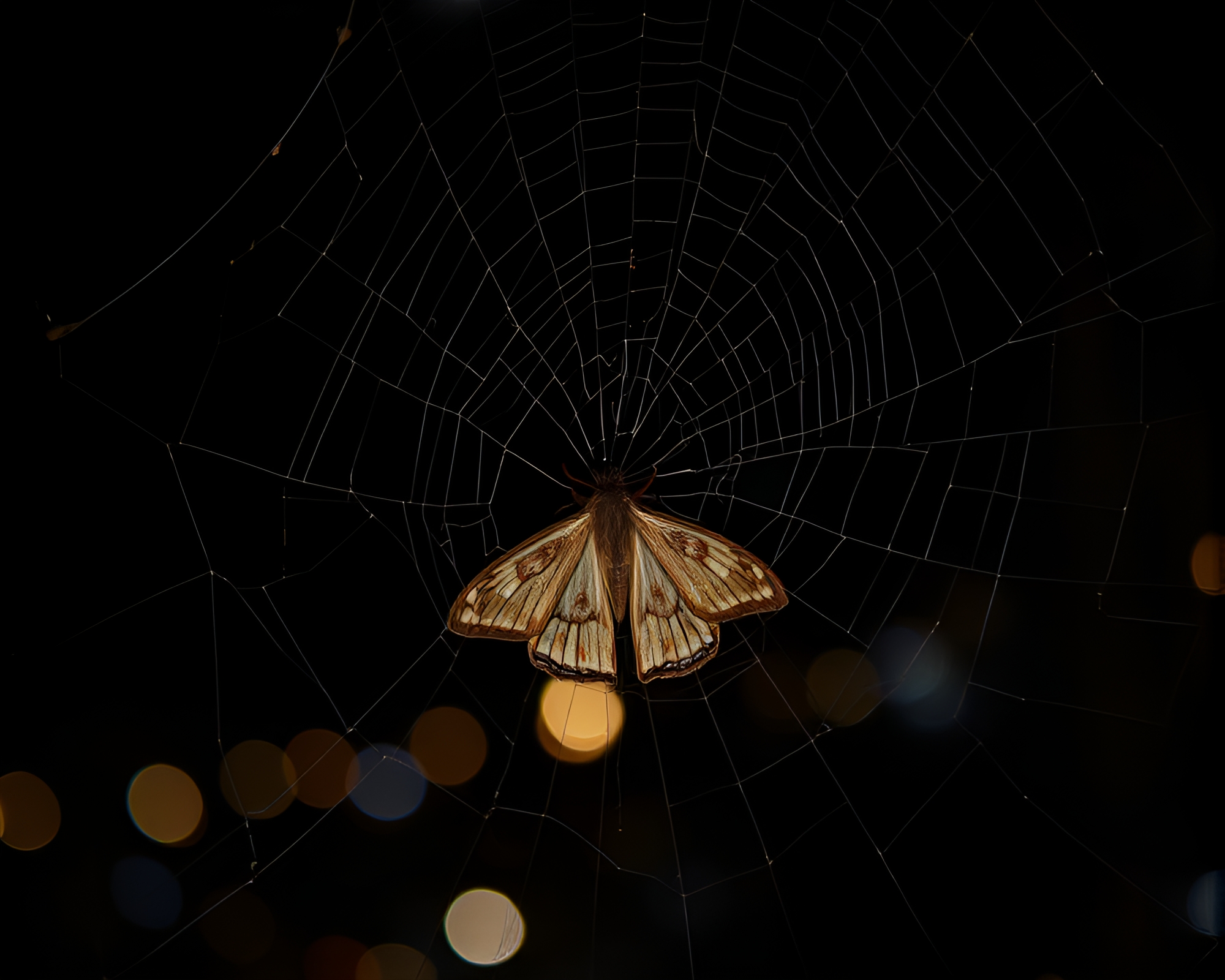 Mystical Moth in Urban Night – free AI stock image