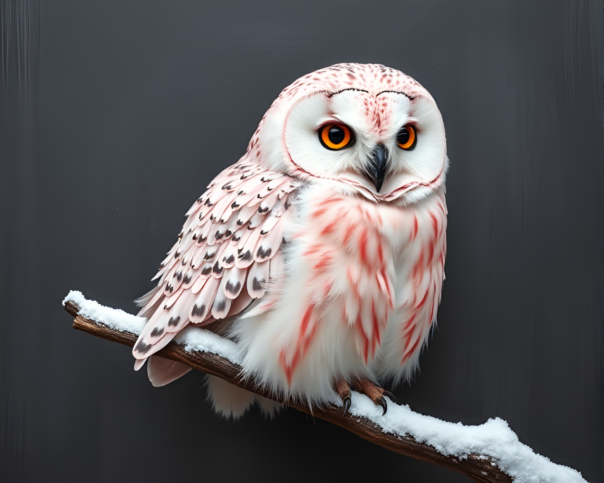 Snowy Owl in Cybernetic Pink Hues – free AI stock image
