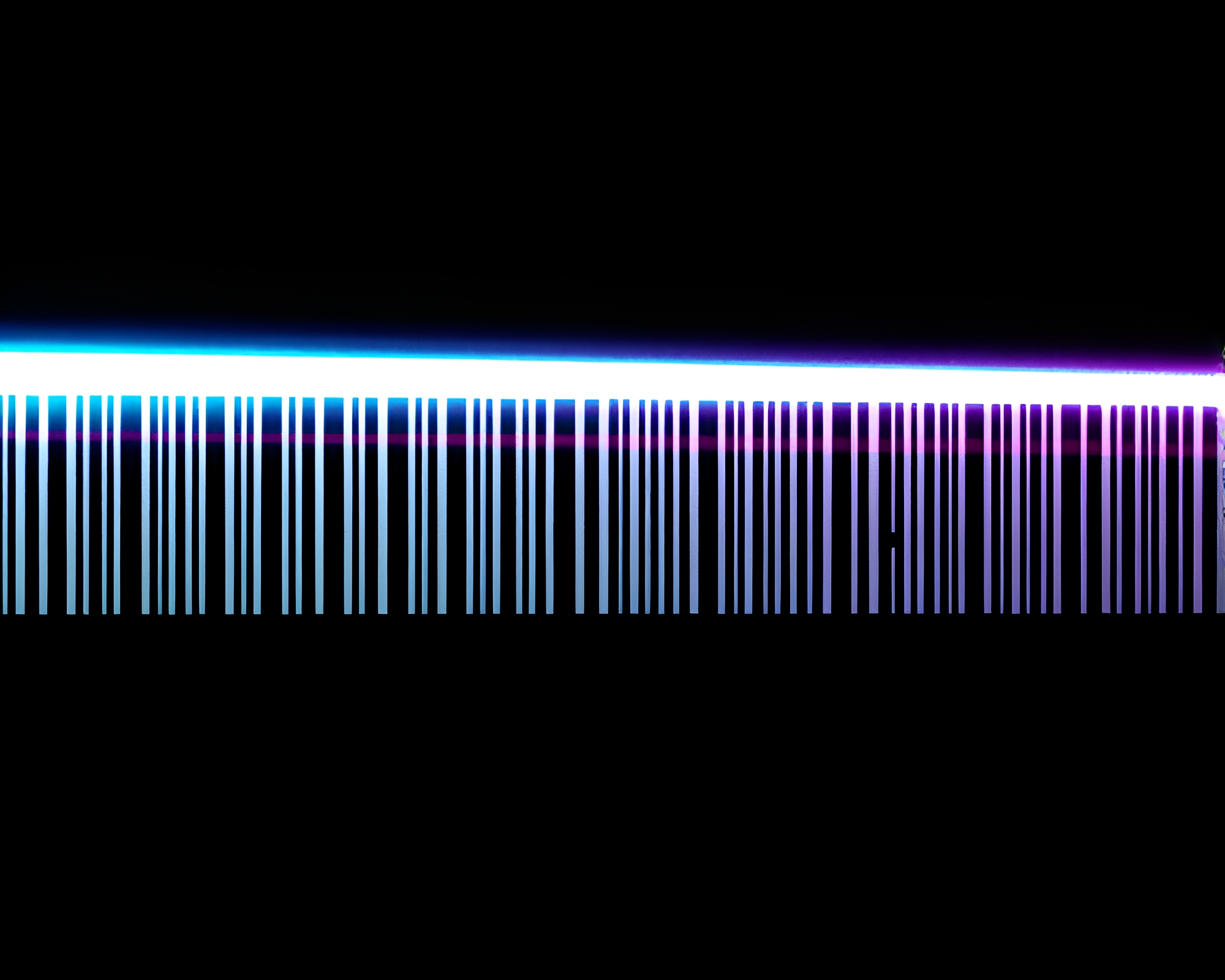 Neon Barcode Blade in Acid Wash Shadow – free AI stock image
