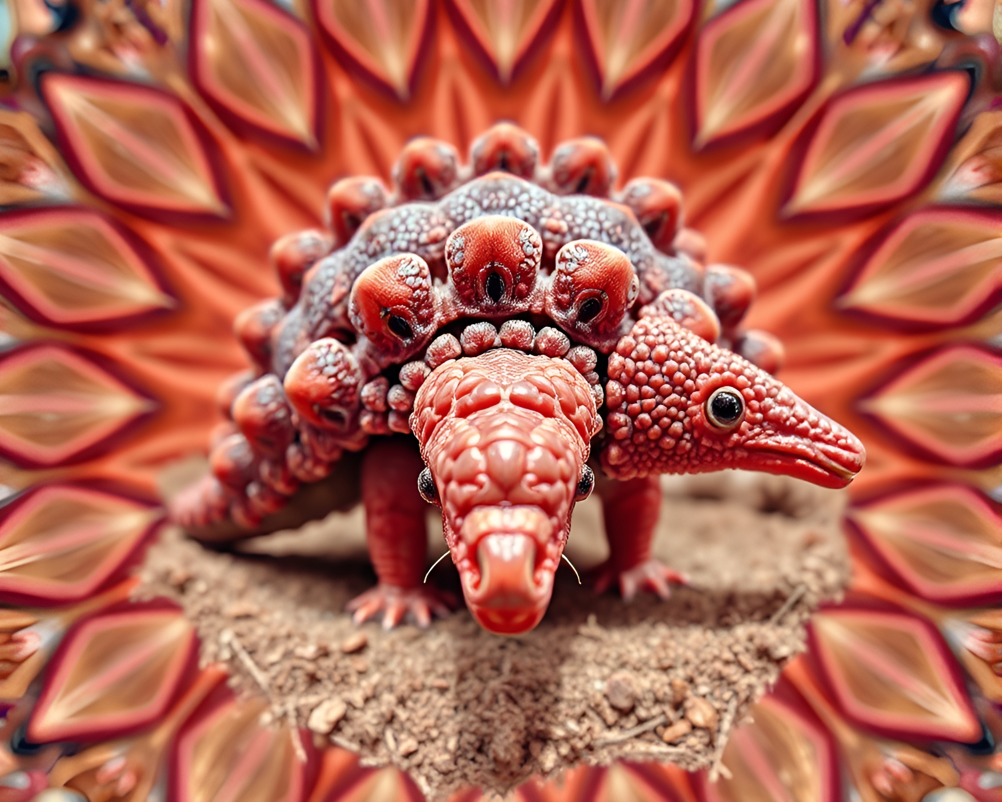 Kaleidoscope Armadillo in Hyper-realistic Wide-angle Scene – free AI stock image
