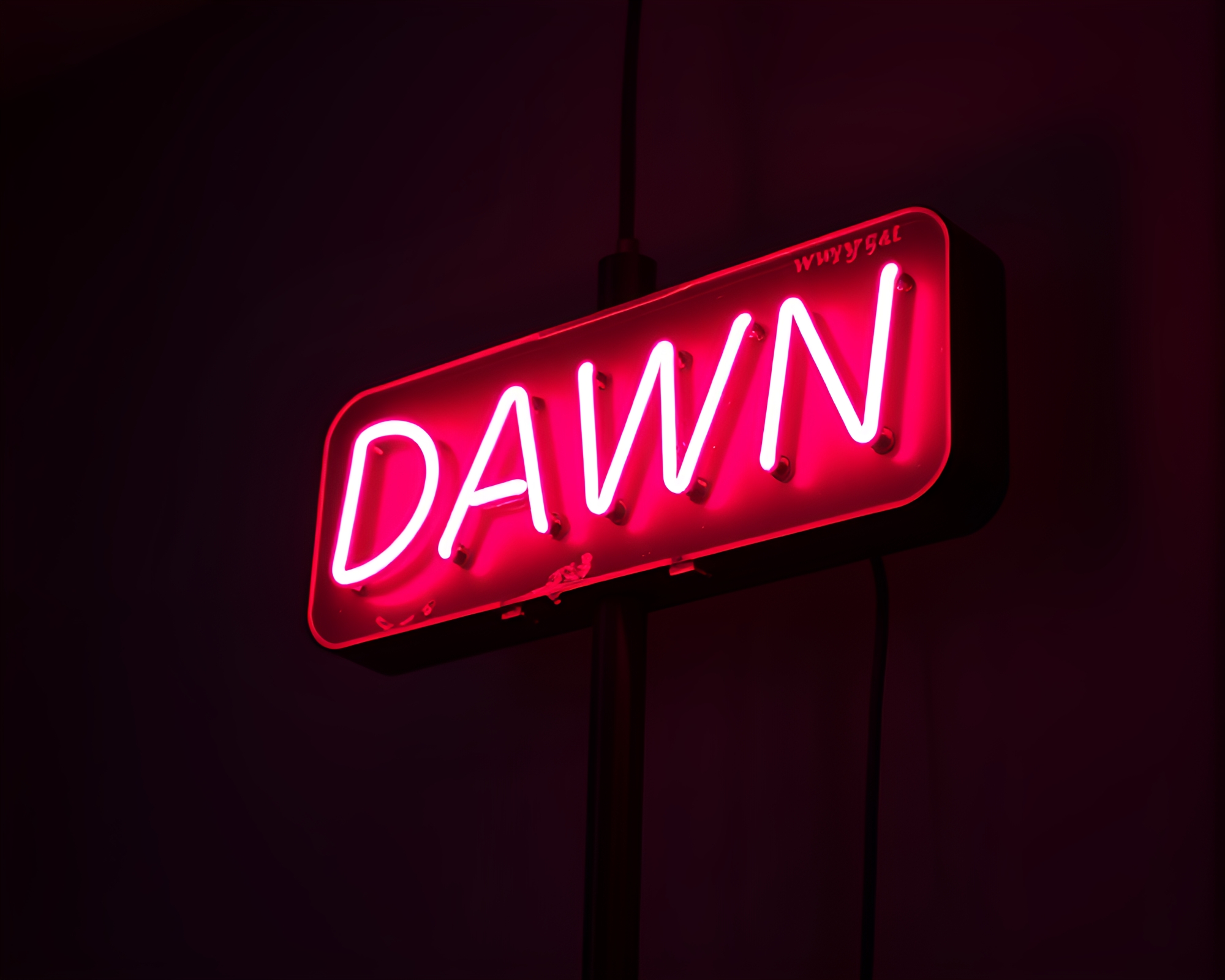 Neon-Lit Lamp in Torn Edge Cool Dawn Scene – free AI stock image
