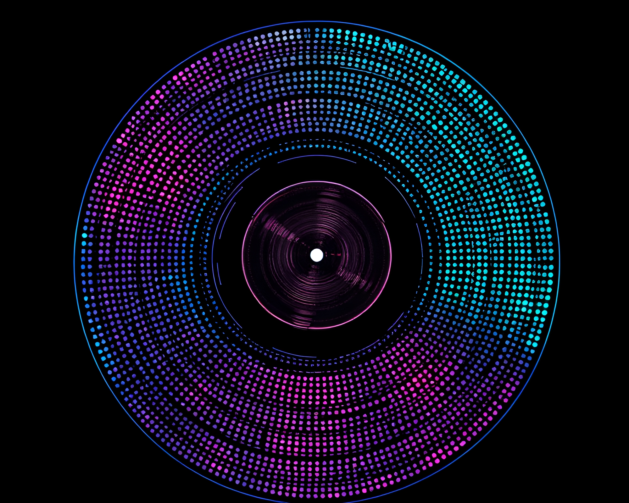 Dot Matrix Vinyl Record Abstraction – free AI stock image