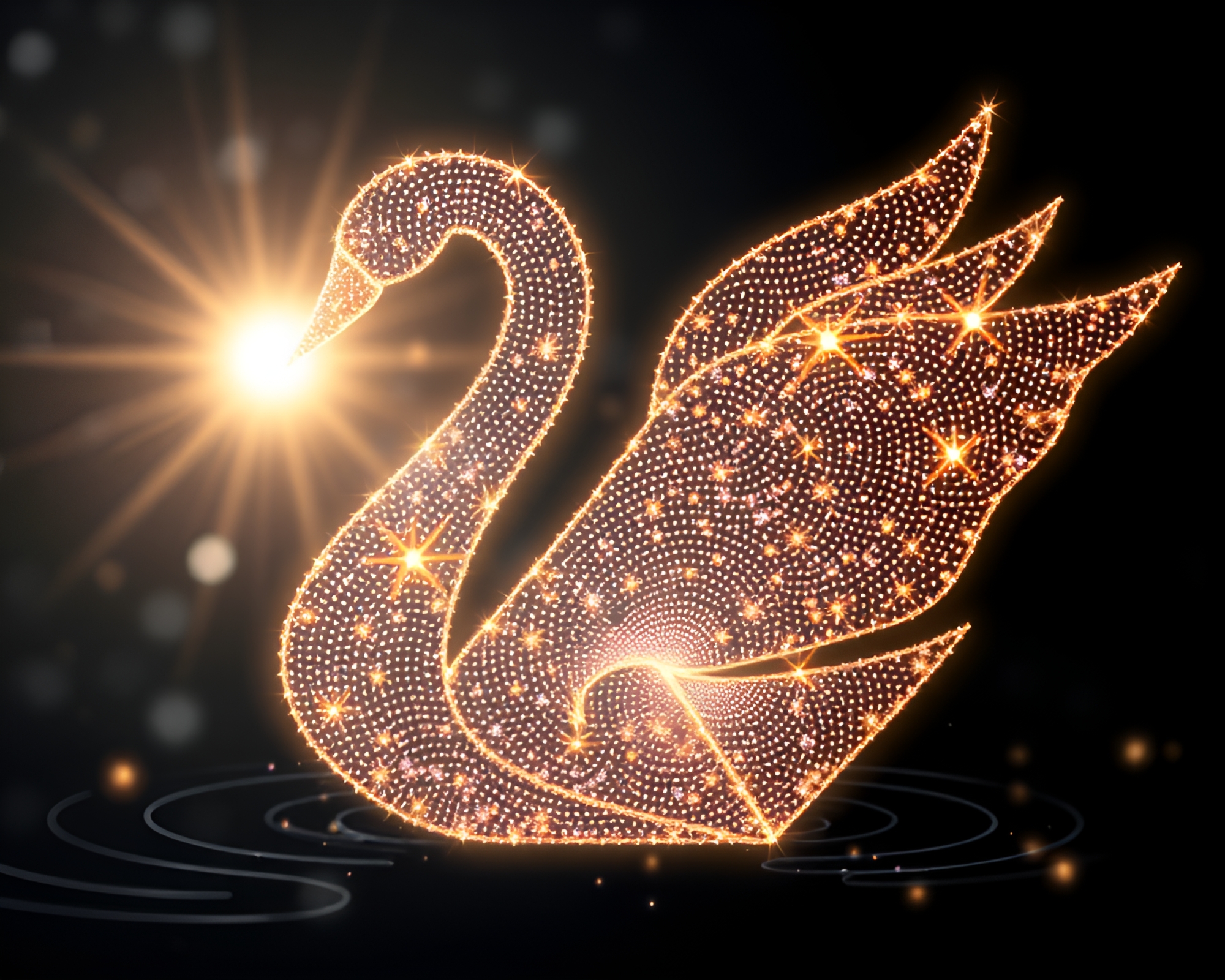Illustrated Origami Swan in Vector Art Style – free AI stock image