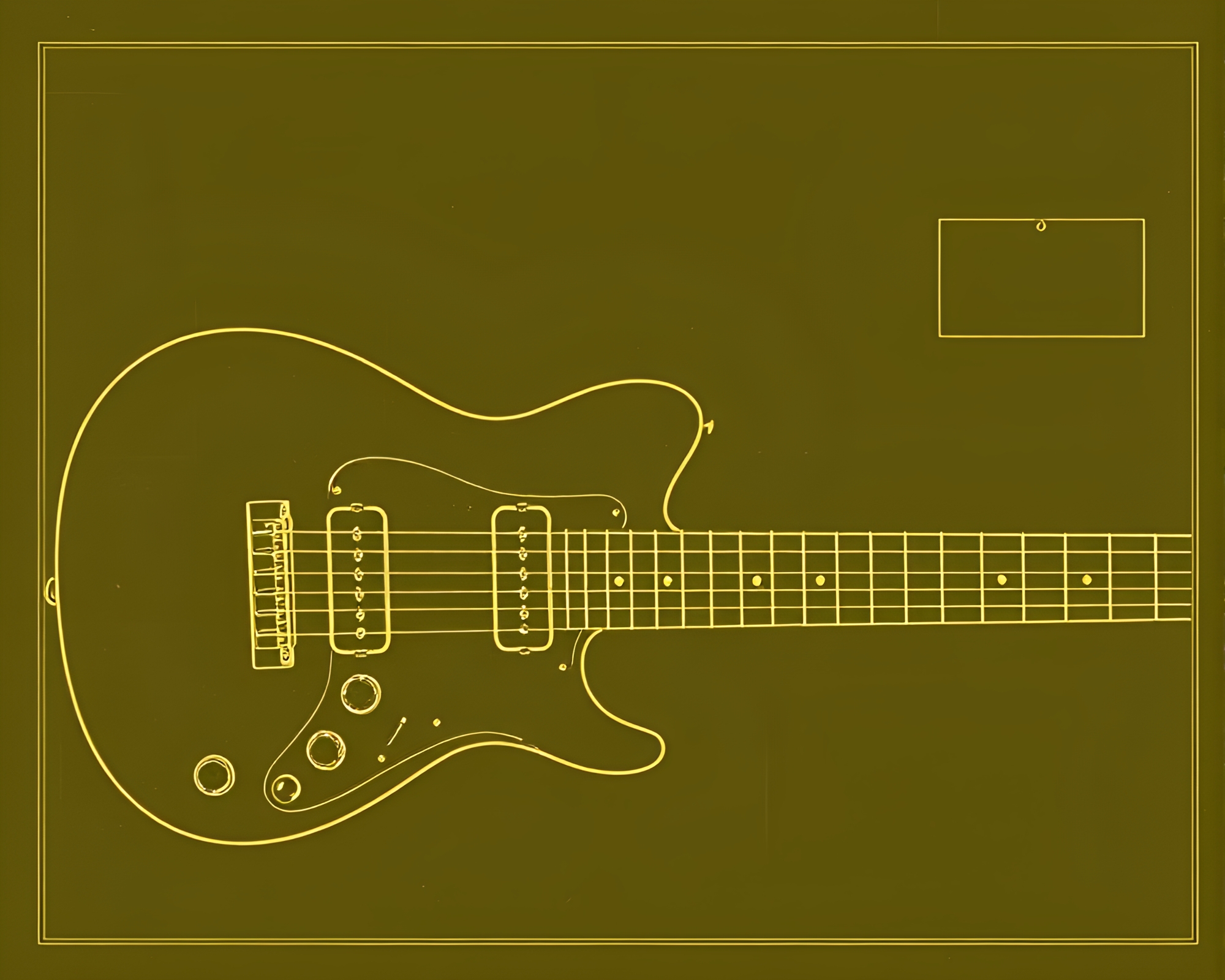 Serenade in Blueprint: Guitar Centerpiece – free AI stock image