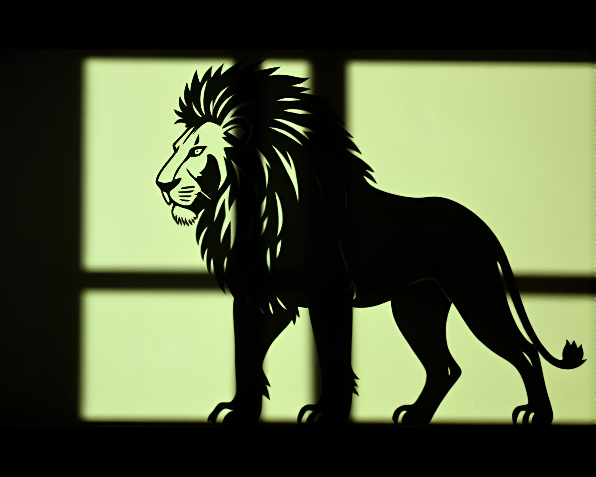 Lion’s Stencil Shadow in Crystal Clarity Cinemagraph – free AI stock image
