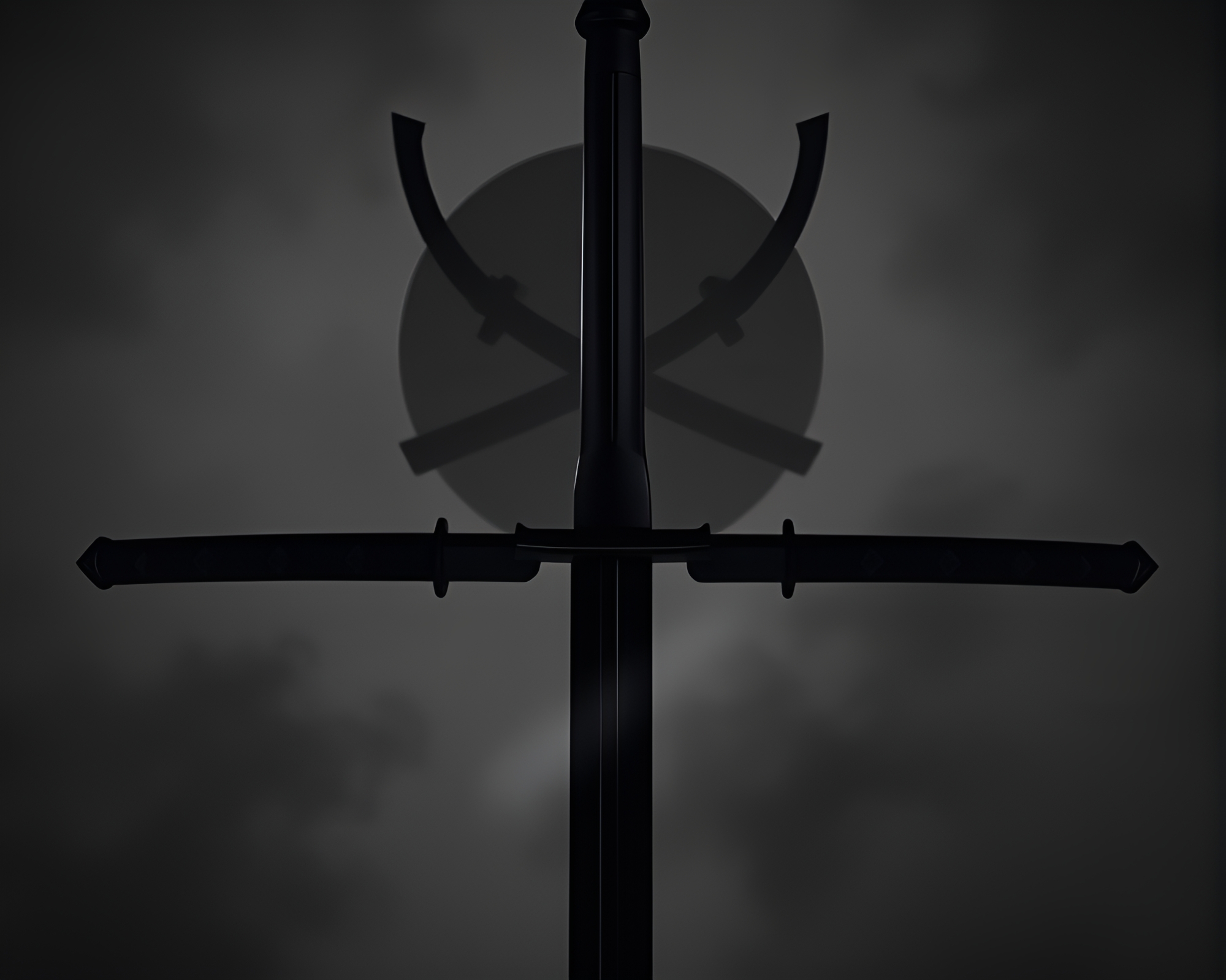 Minimalist Samurai Sword in Real-Time Ray Tracing – free AI stock image
