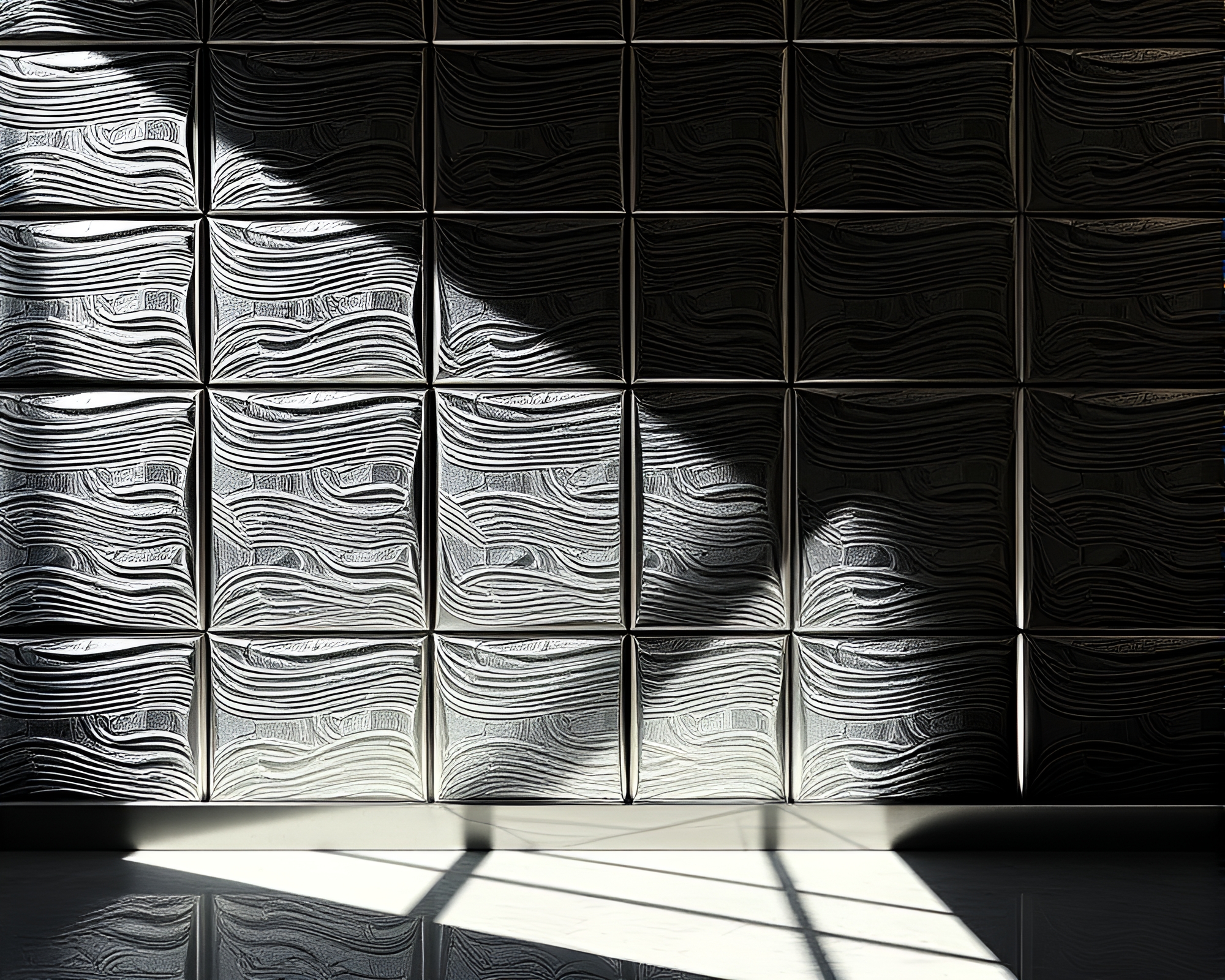 Cubist Silver Leaf Retro Wave Attic – free AI stock image