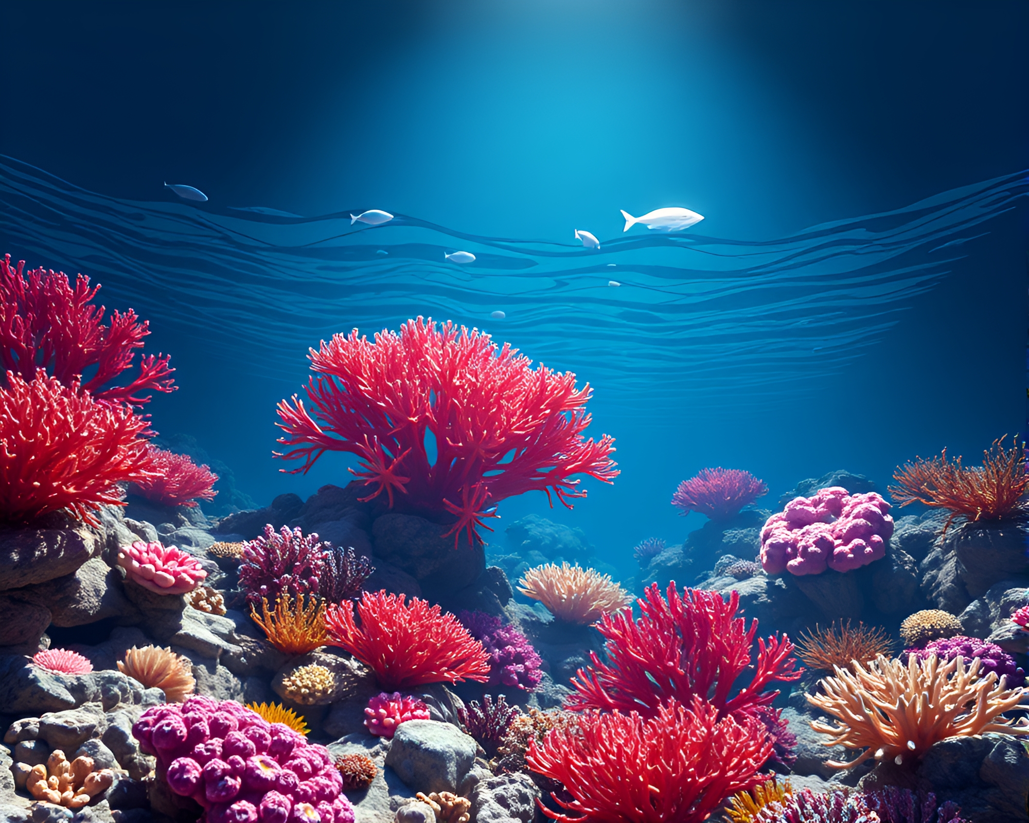 Vibrant Coral Reef Paradise in High-Quality 3D Render – free AI stock image