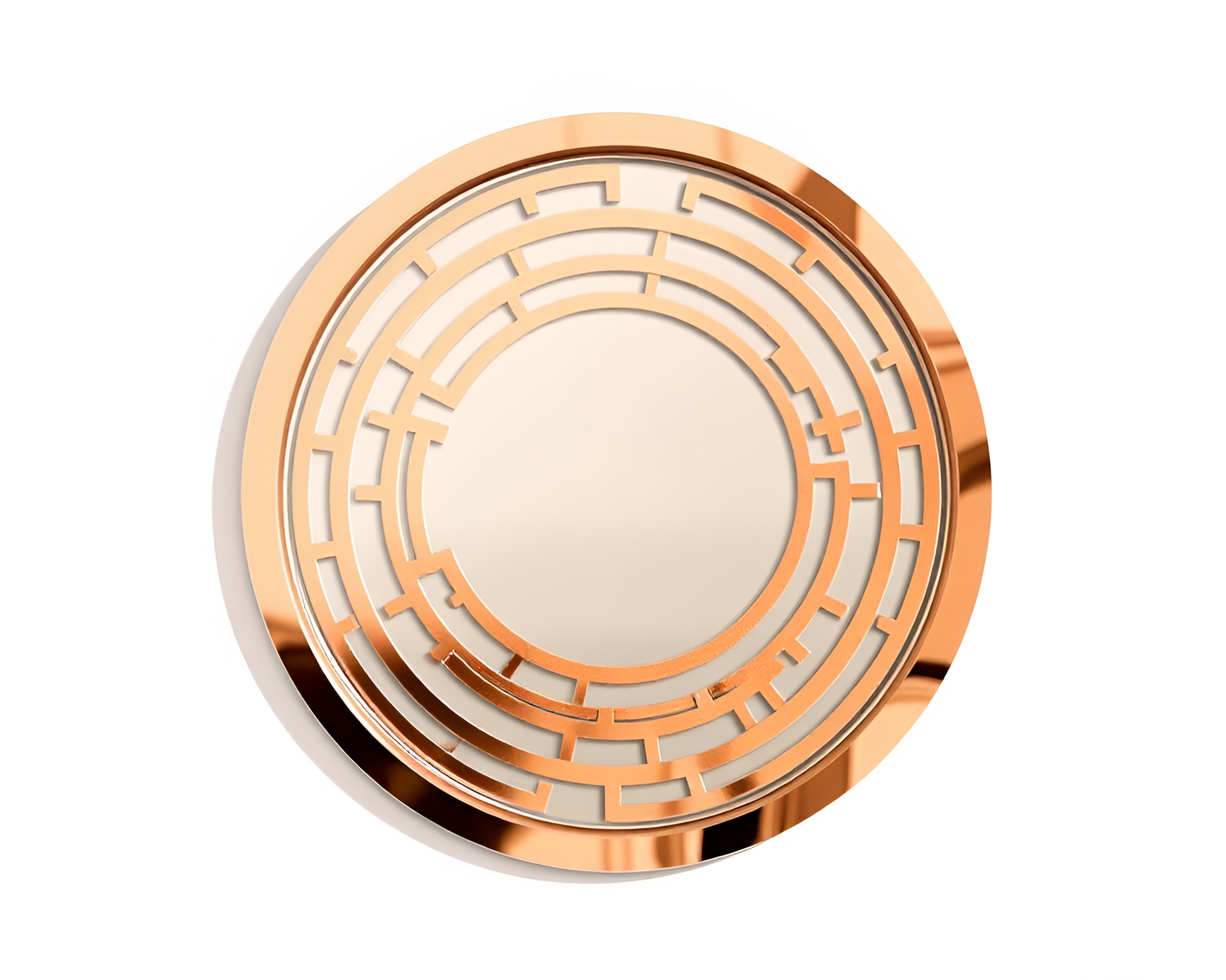 Circular Mirror Maze in Rose Gold Stencil Art – free AI stock image