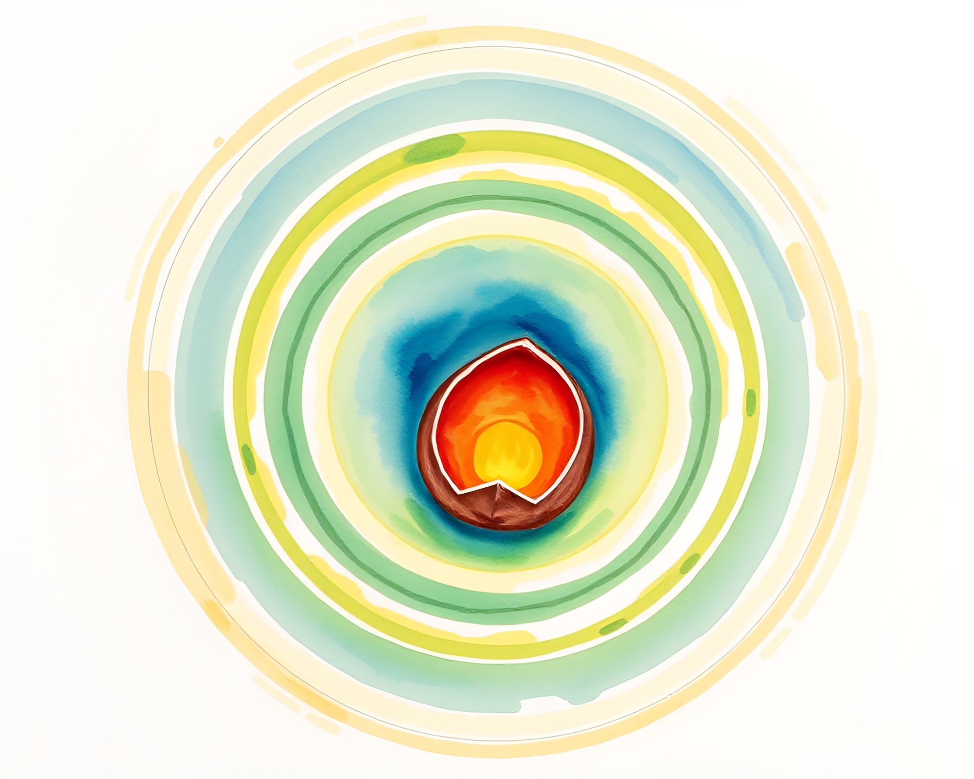 Dragon Egg in Watercolor Concentric Circles – free AI stock image