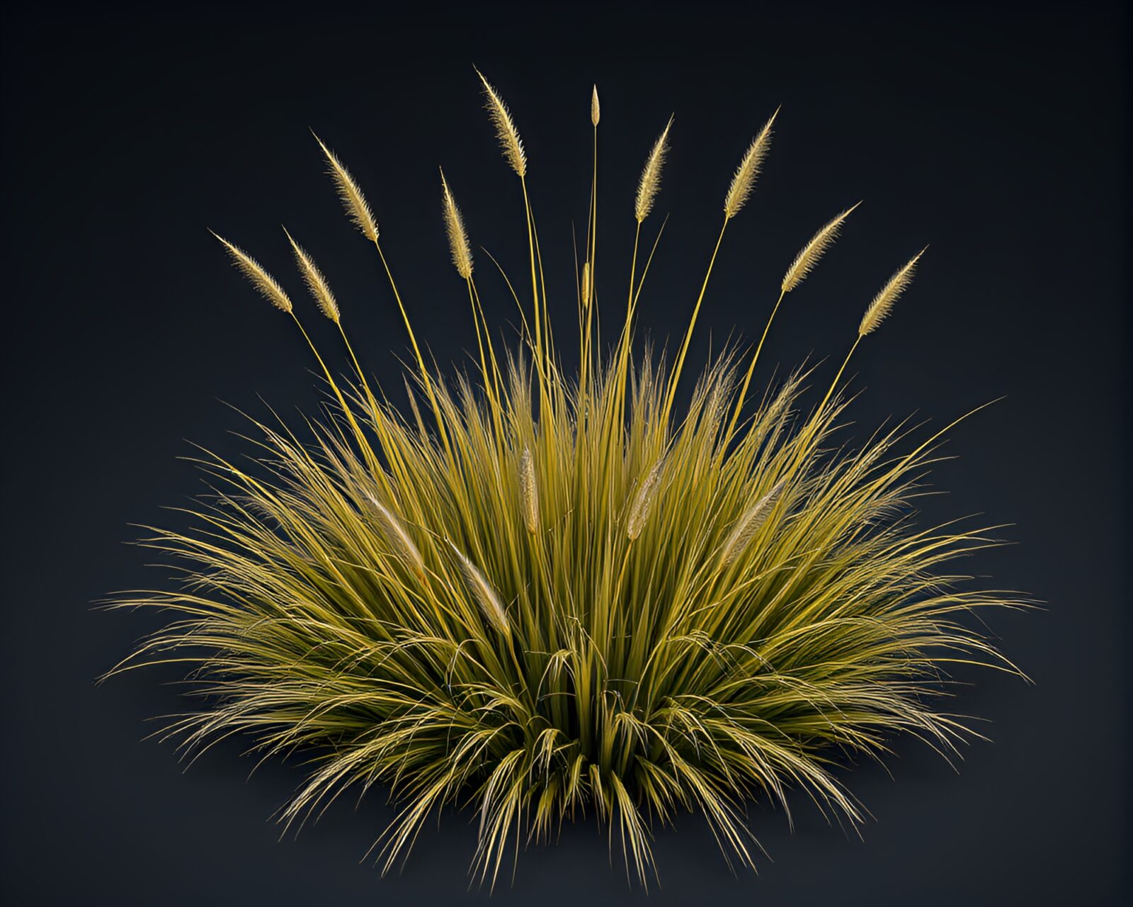Low-poly 3D render of radiant savannah grassland